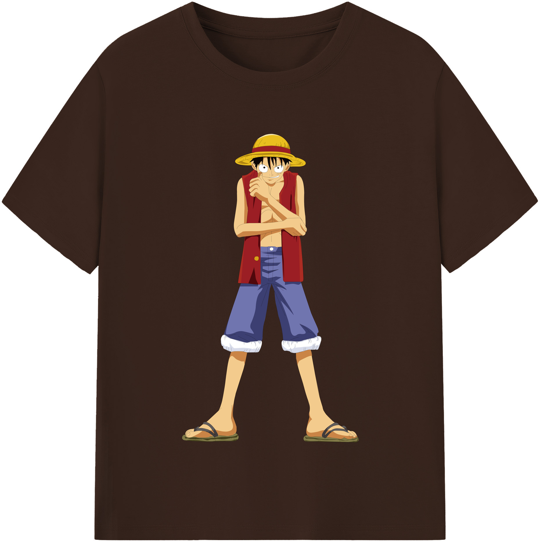 ワンピース モンキー・D・ルフィ ONE PIECE Monkey D. Luffy 綿100％半袖Tシャツ（フロントプリント）