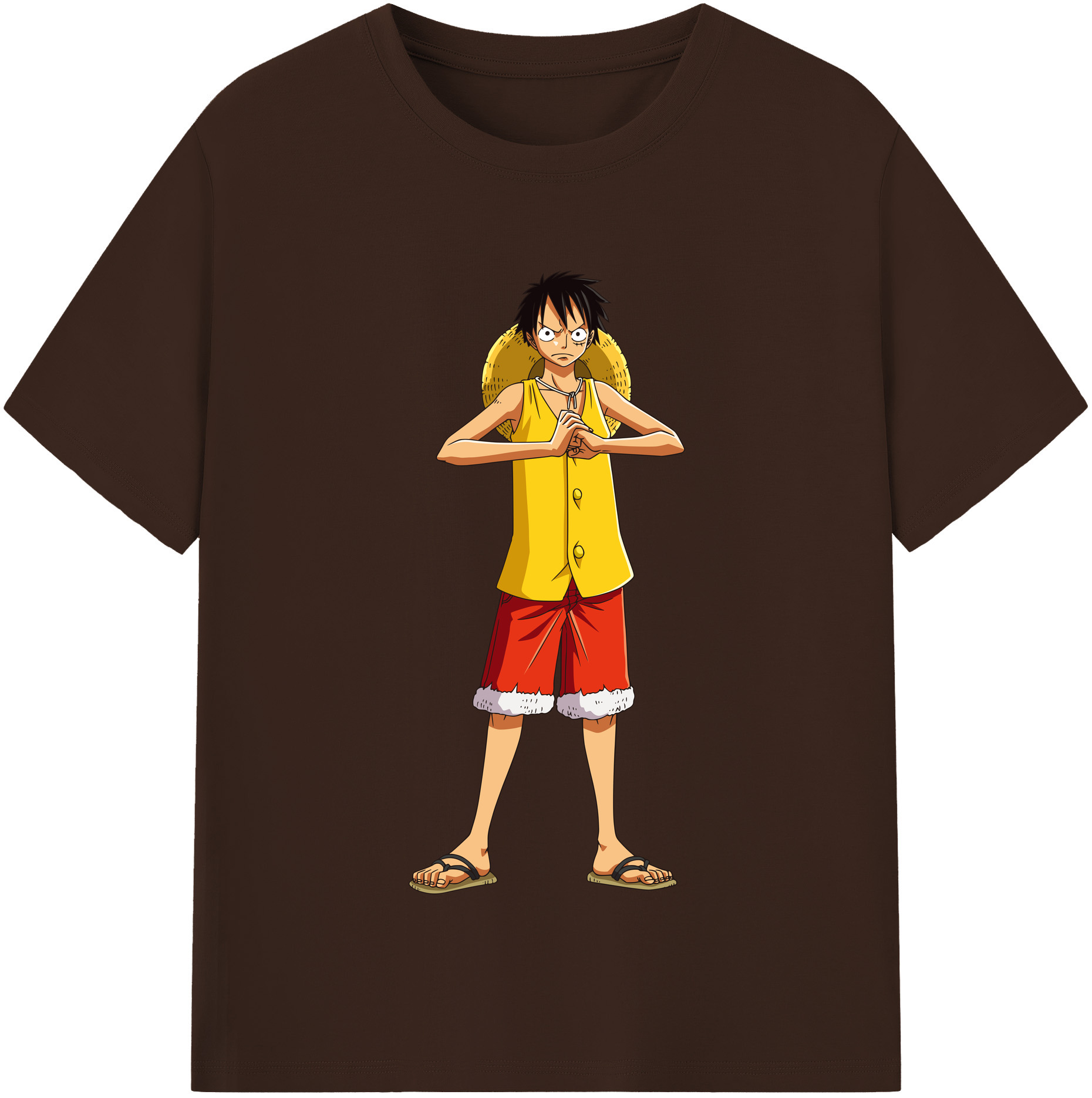 ワンピース モンキー・D・ルフィ ONE PIECE Monkey D. Luffy 綿100％半袖Tシャツ（フロントプリント）