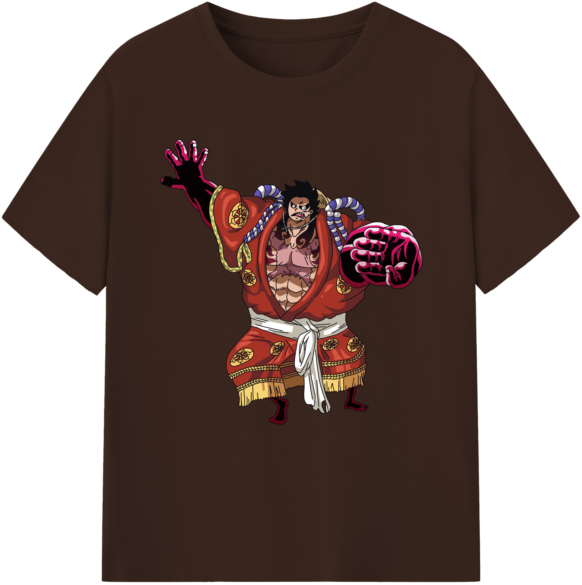 ワンピース モンキー・D・ルフィ ONE PIECE Monkey D. Luffy 綿100％半袖Tシャツ（フロントプリント）