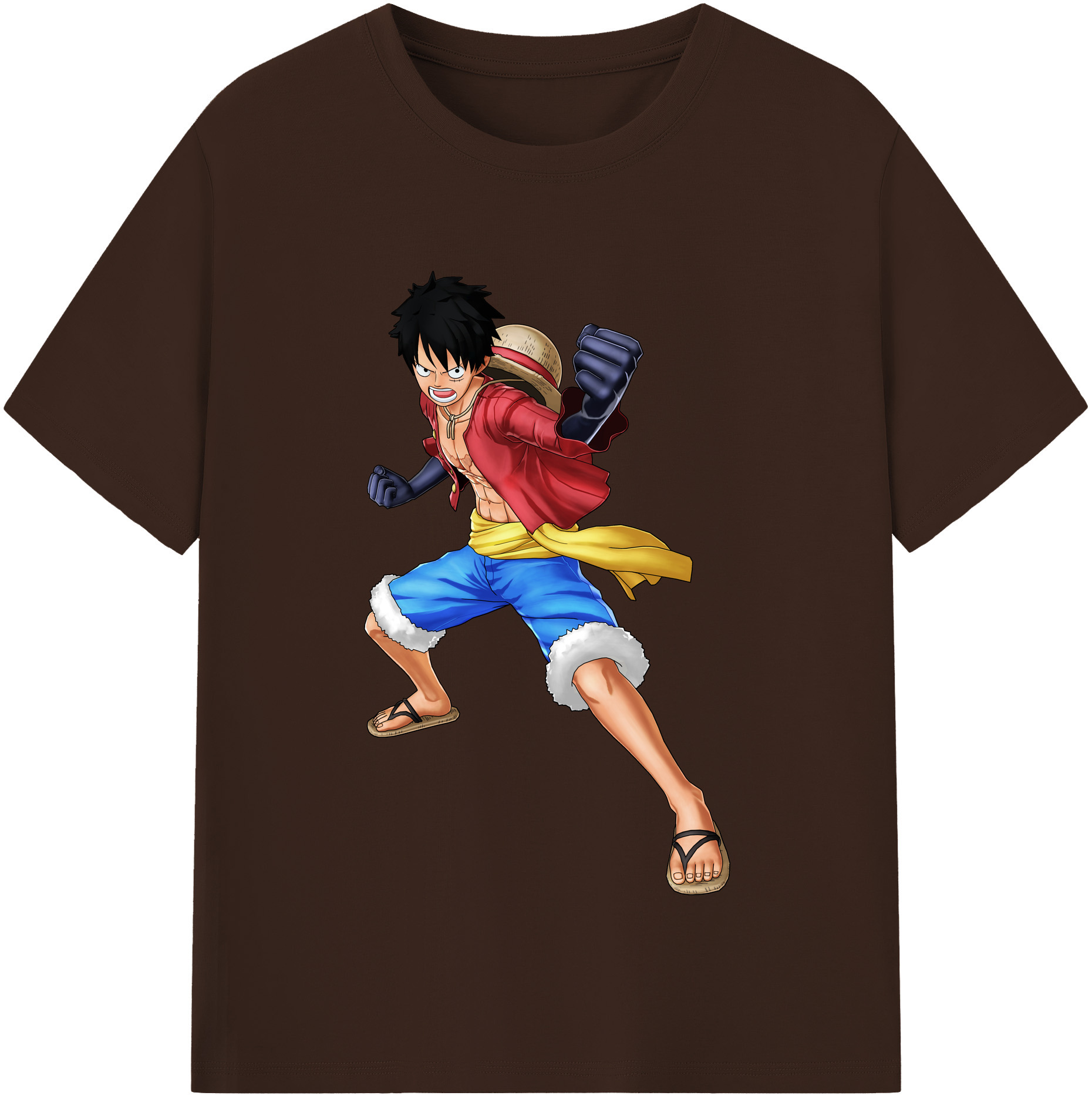ワンピース モンキー・D・ルフィ ONE PIECE Monkey D. Luffy 綿100％半袖Tシャツ（フロントプリント）