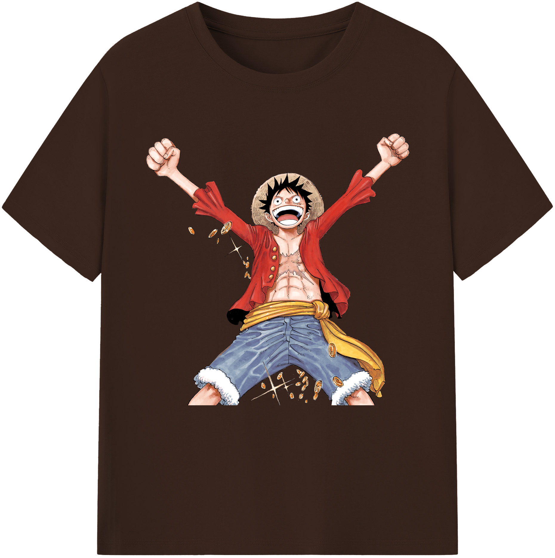 ワンピース モンキー・D・ルフィ ONE PIECE Monkey D. Luffy 綿100％半袖Tシャツ（フロントプリント）