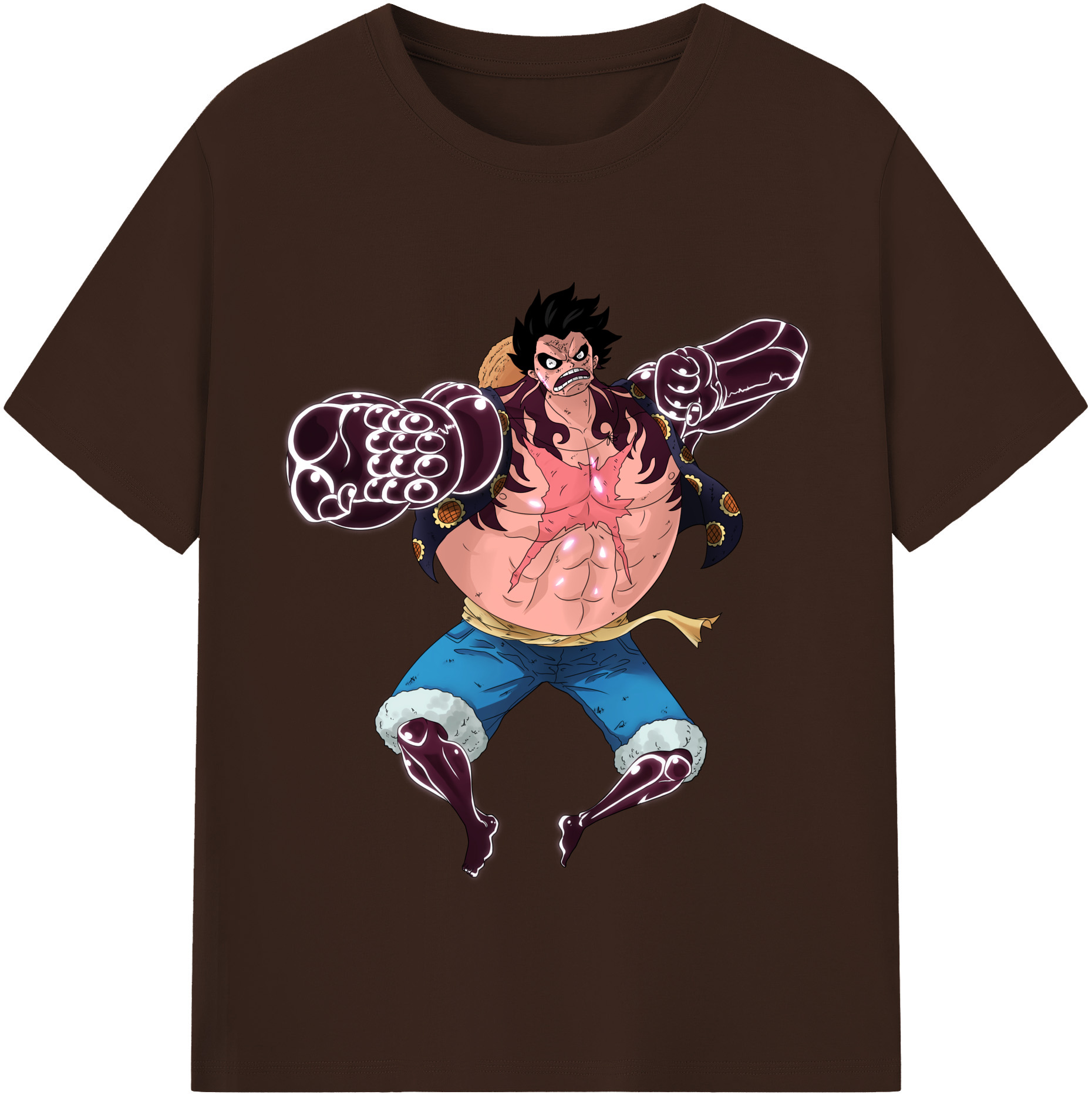 ワンピース モンキー・D・ルフィ ONE PIECE Monkey D. Luffy 綿100％半袖Tシャツ（フロントプリント）