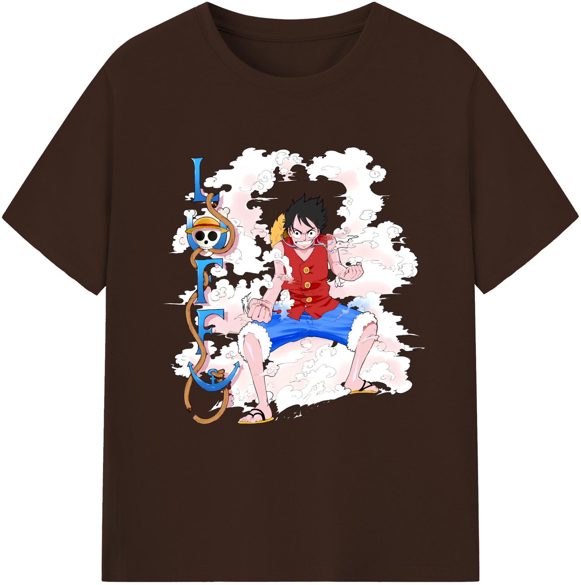 ワンピース モンキー・D・ルフィ ONE PIECE Monkey D. Luffy 綿100％半袖Tシャツ（フロントプリント）