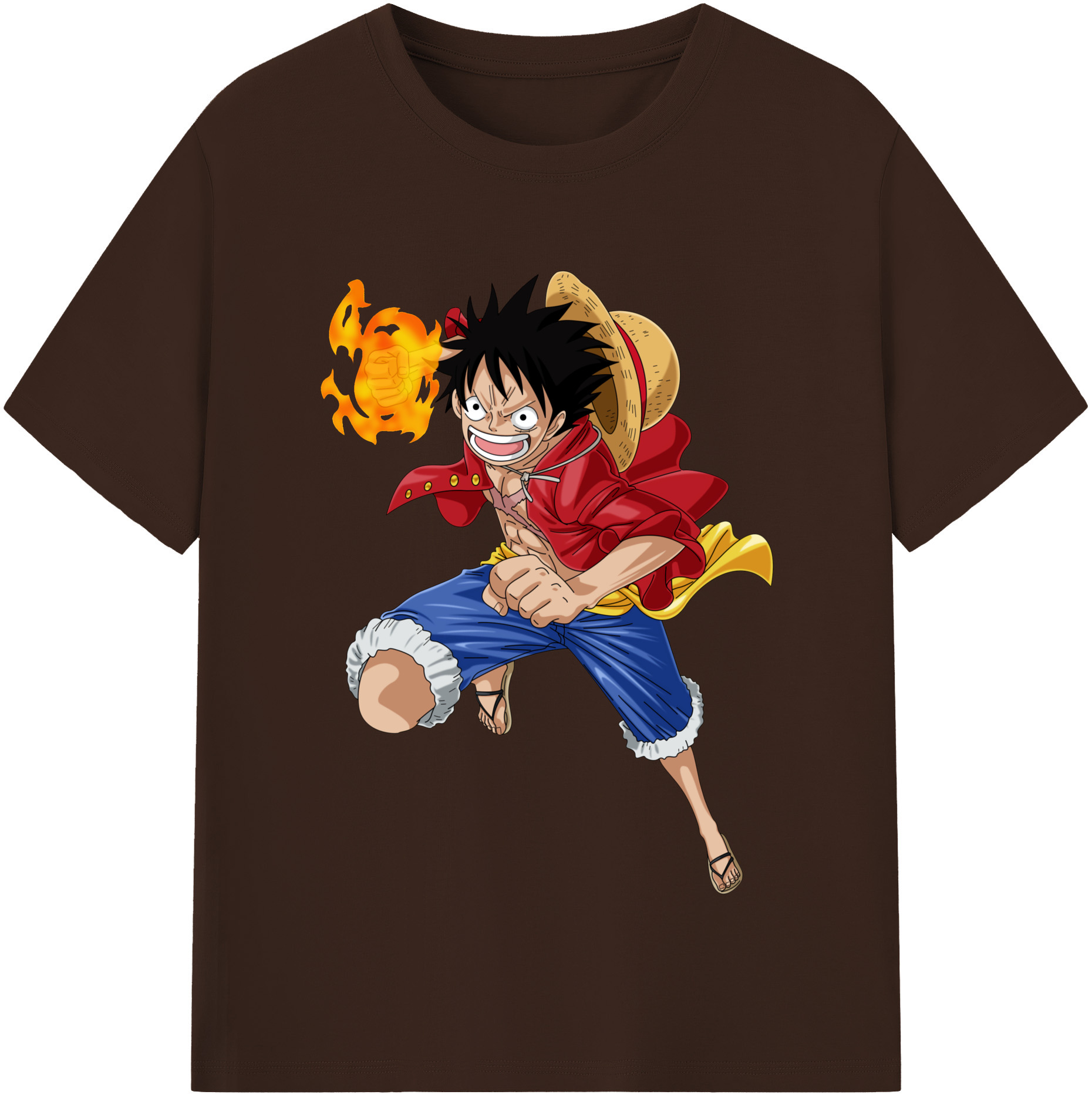 ワンピース モンキー・D・ルフィ ONE PIECE Monkey D. Luffy 綿100％半袖Tシャツ（フロントプリント）