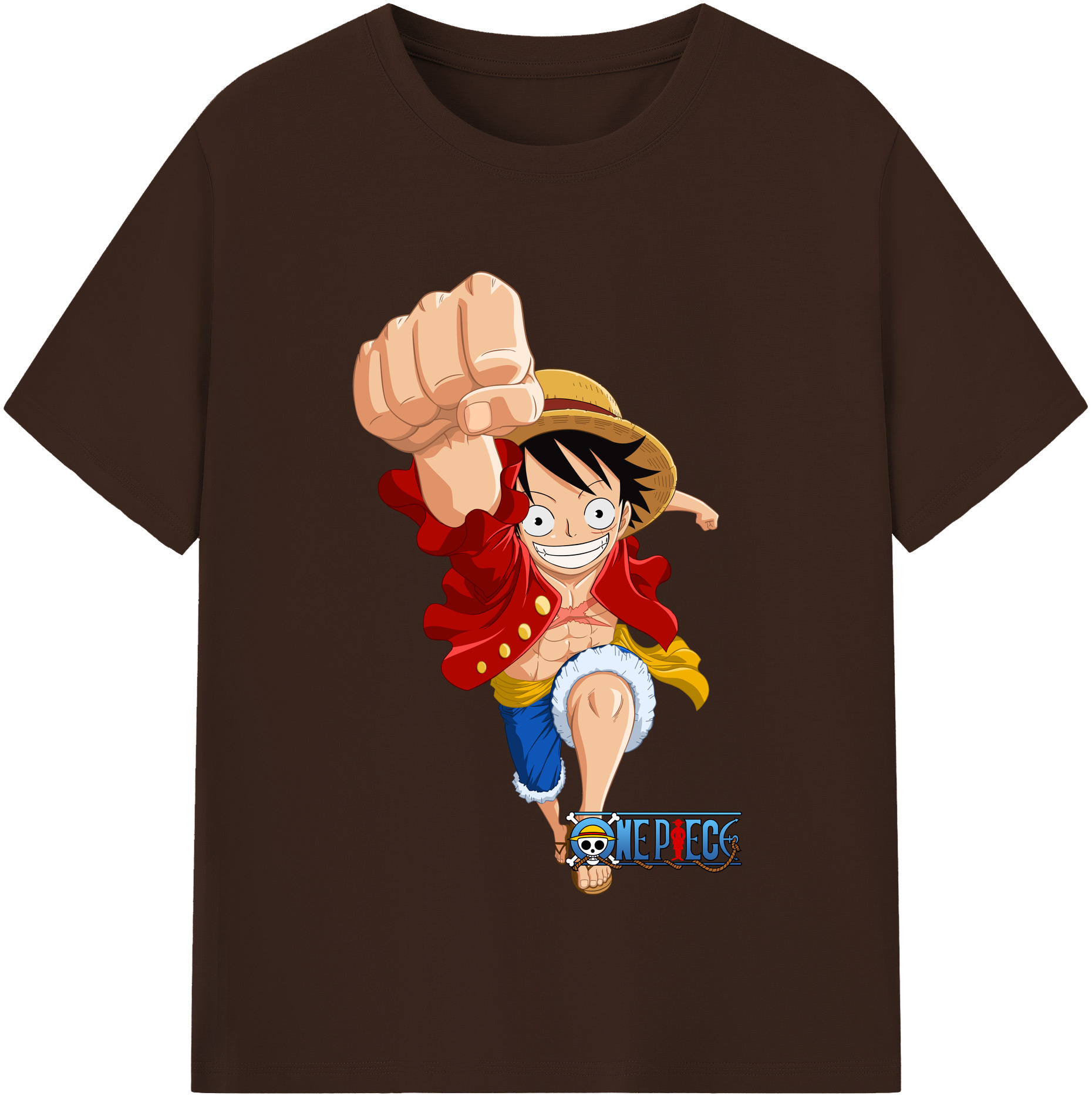 ワンピース モンキー・D・ルフィ ONE PIECE Monkey D. Luffy 綿100％半袖Tシャツ（フロントプリント）