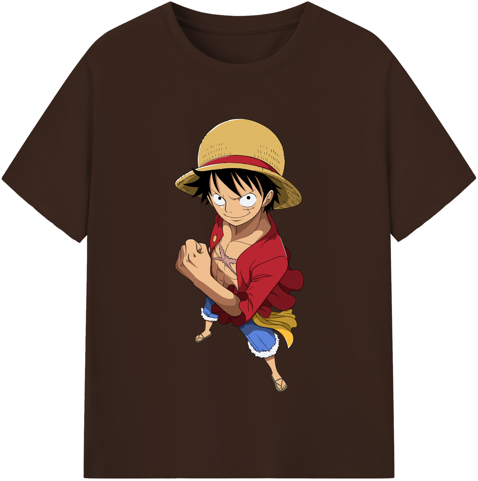 ワンピース モンキー・D・ルフィ ONE PIECE Monkey D. Luffy 綿100％半袖Tシャツ（フロントプリント）