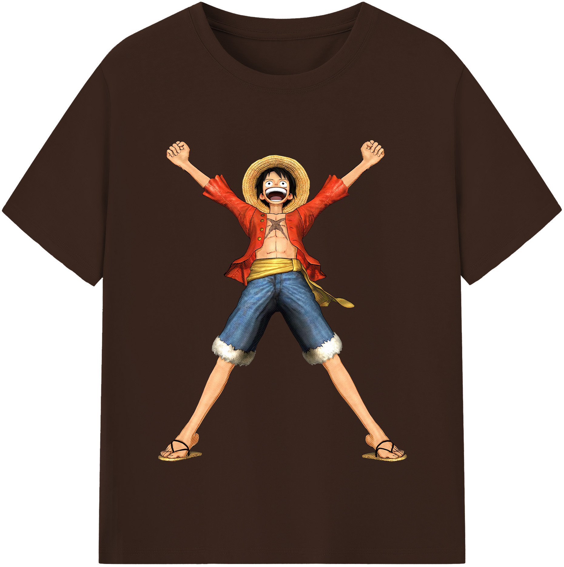ワンピース モンキー・D・ルフィ ONE PIECE Monkey D. Luffy 綿100％半袖Tシャツ（フロントプリント）