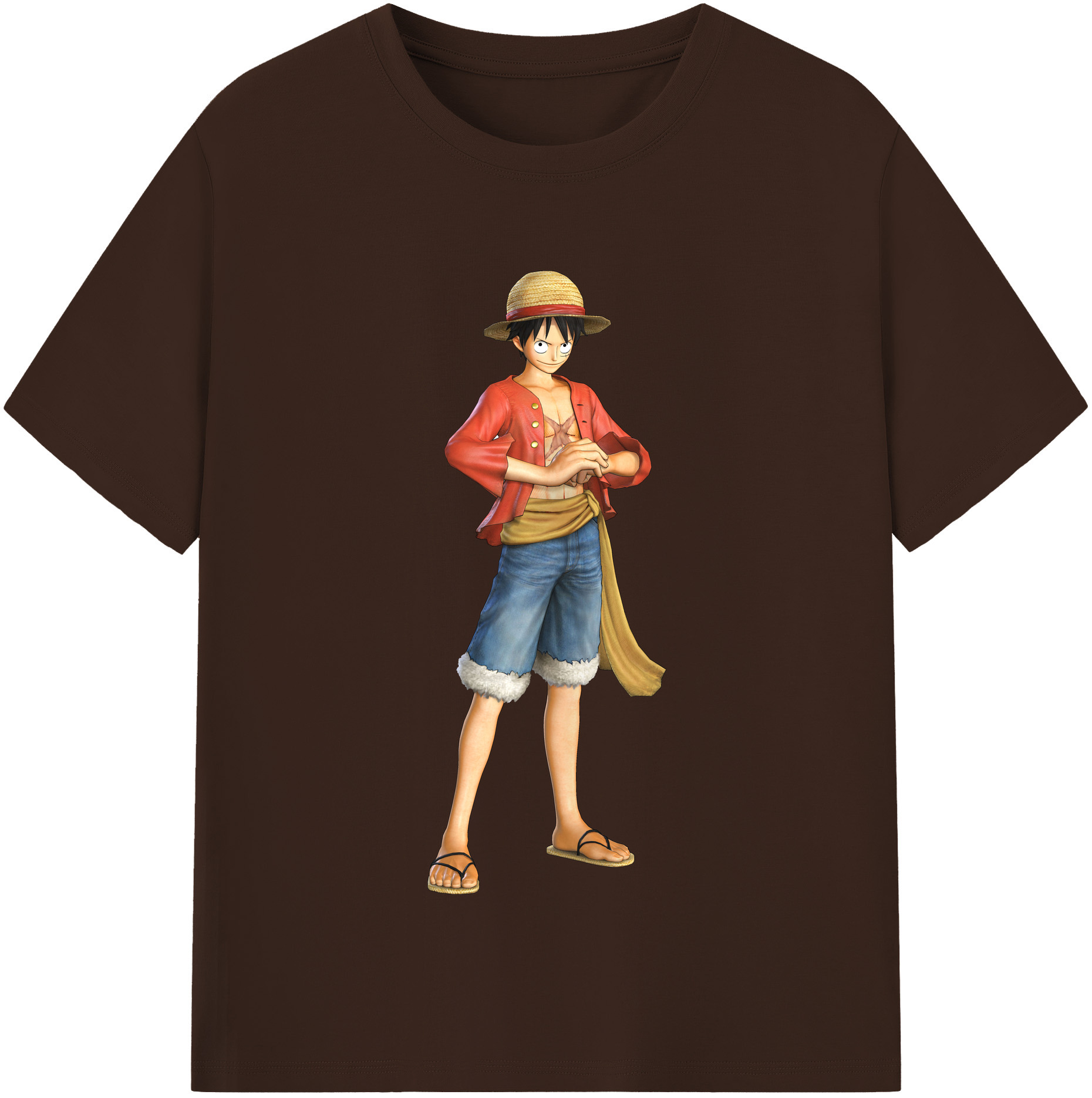 ワンピース モンキー・D・ルフィ ONE PIECE Monkey D. Luffy 綿100％半袖Tシャツ（フロントプリント）