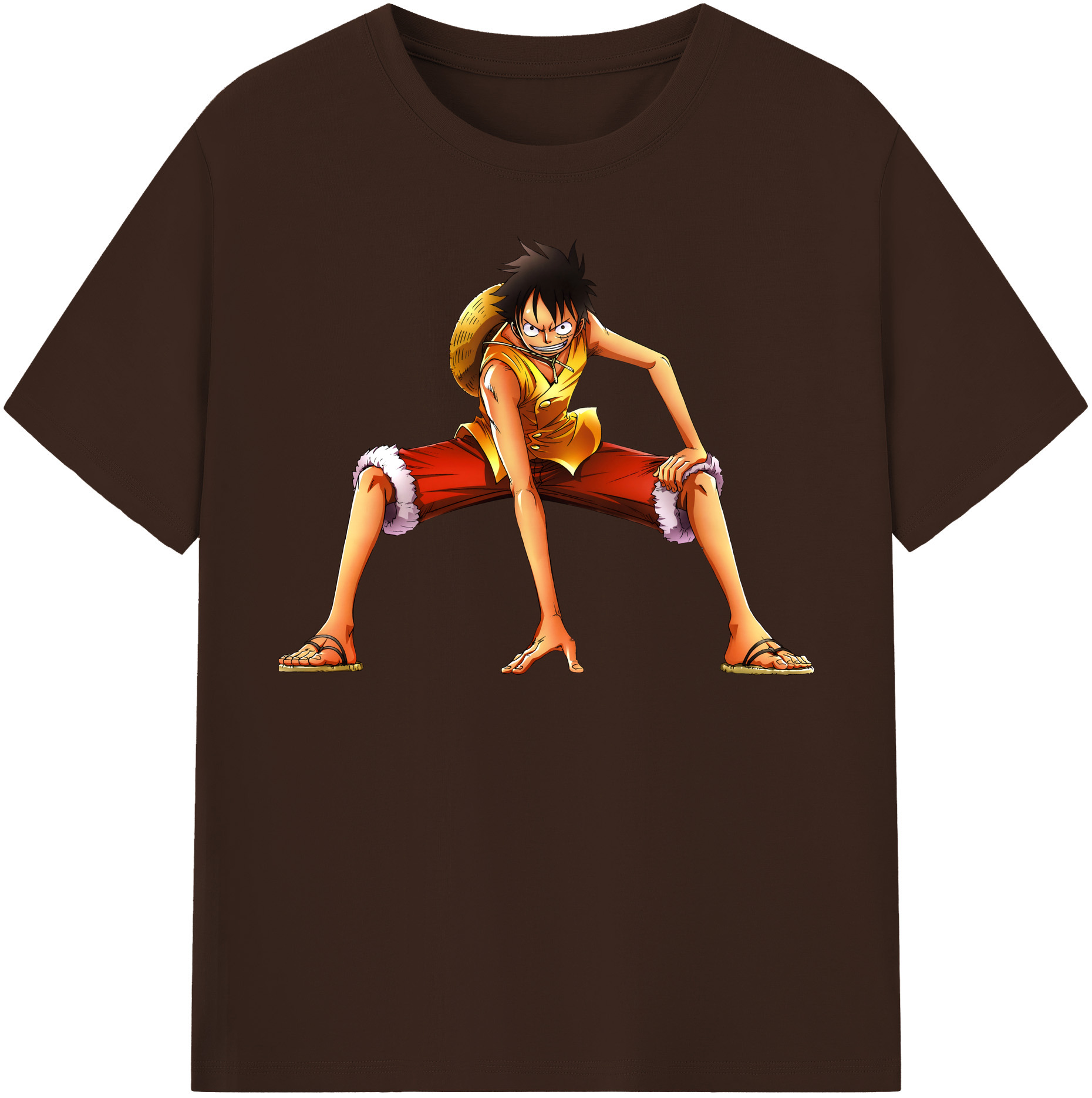 ワンピース モンキー・D・ルフィ ONE PIECE Monkey D. Luffy 綿100％半袖Tシャツ（フロントプリント）