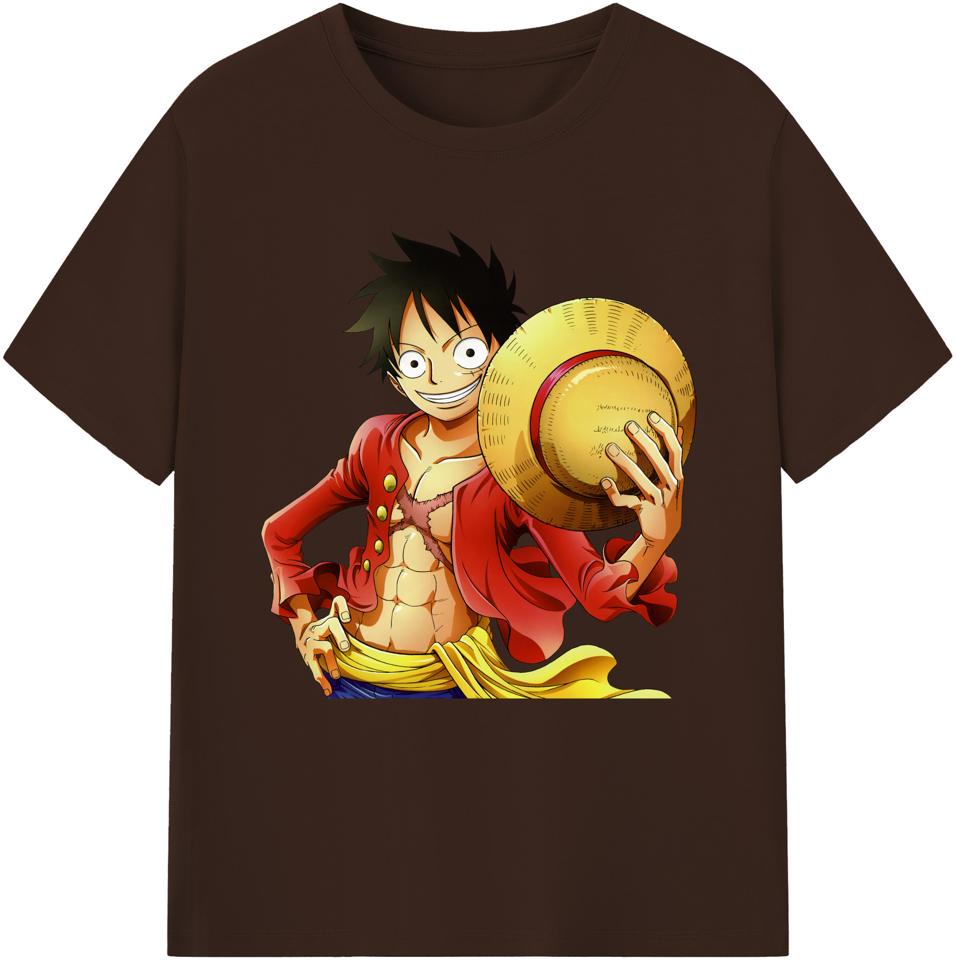 ワンピース モンキー・D・ルフィ ONE PIECE Monkey D. Luffy 綿100％半袖Tシャツ（フロントプリント）