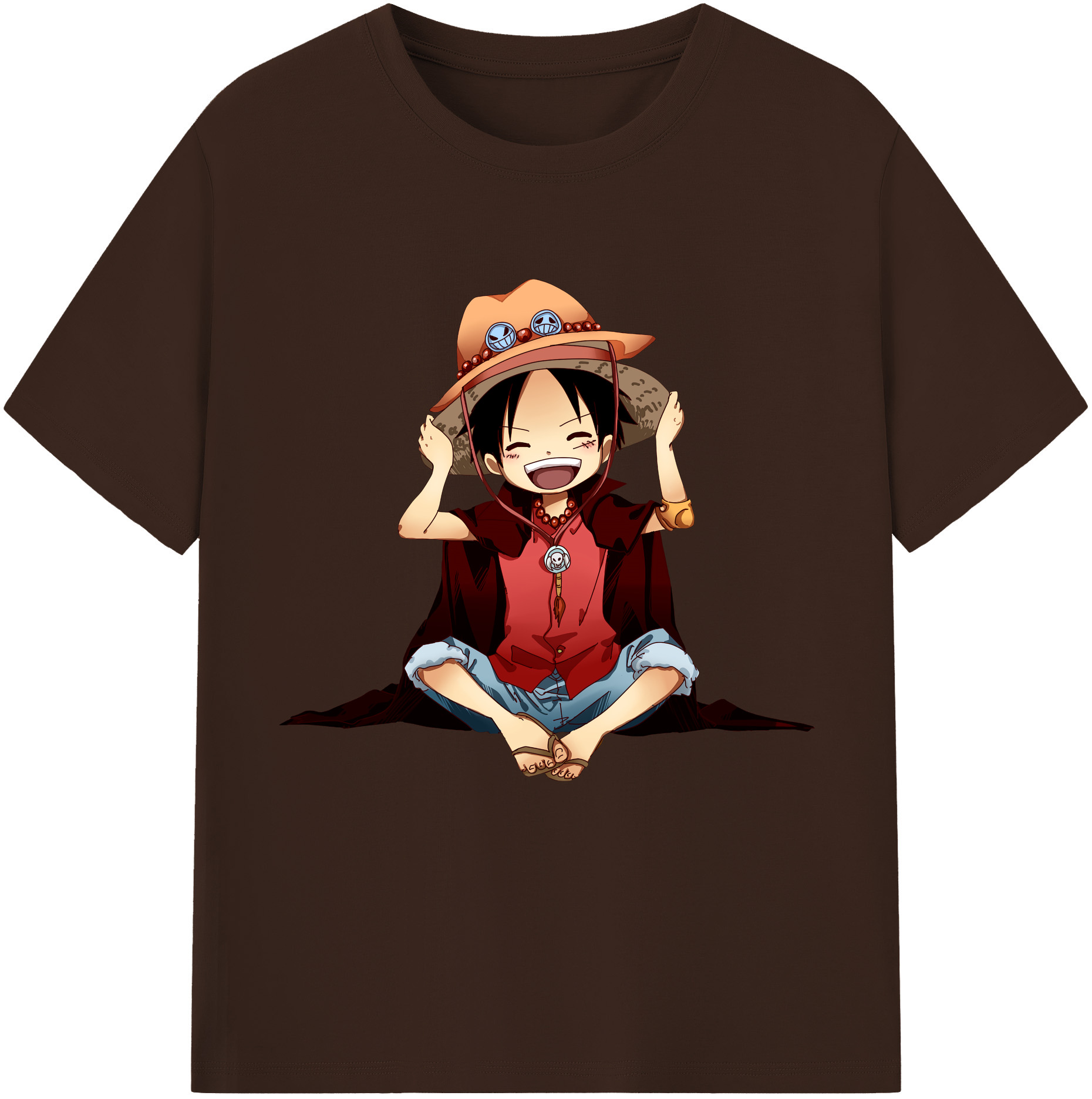 ワンピース モンキー・D・ルフィ ONE PIECE Monkey D. Luffy 綿100％半袖Tシャツ（フロントプリント）