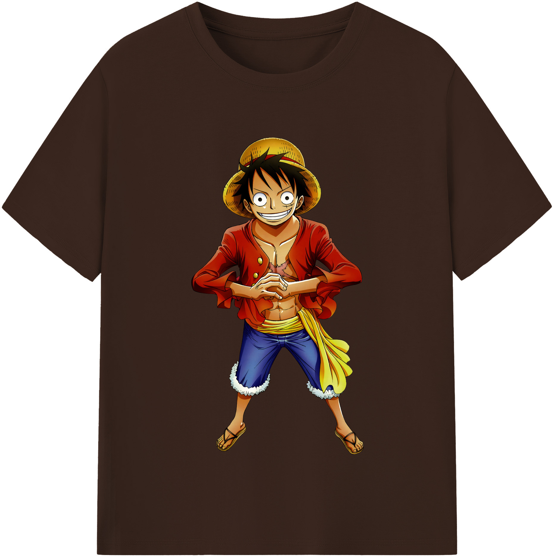 ワンピース モンキー・D・ルフィ ONE PIECE Monkey D. Luffy 綿100％半袖Tシャツ（フロントプリント）