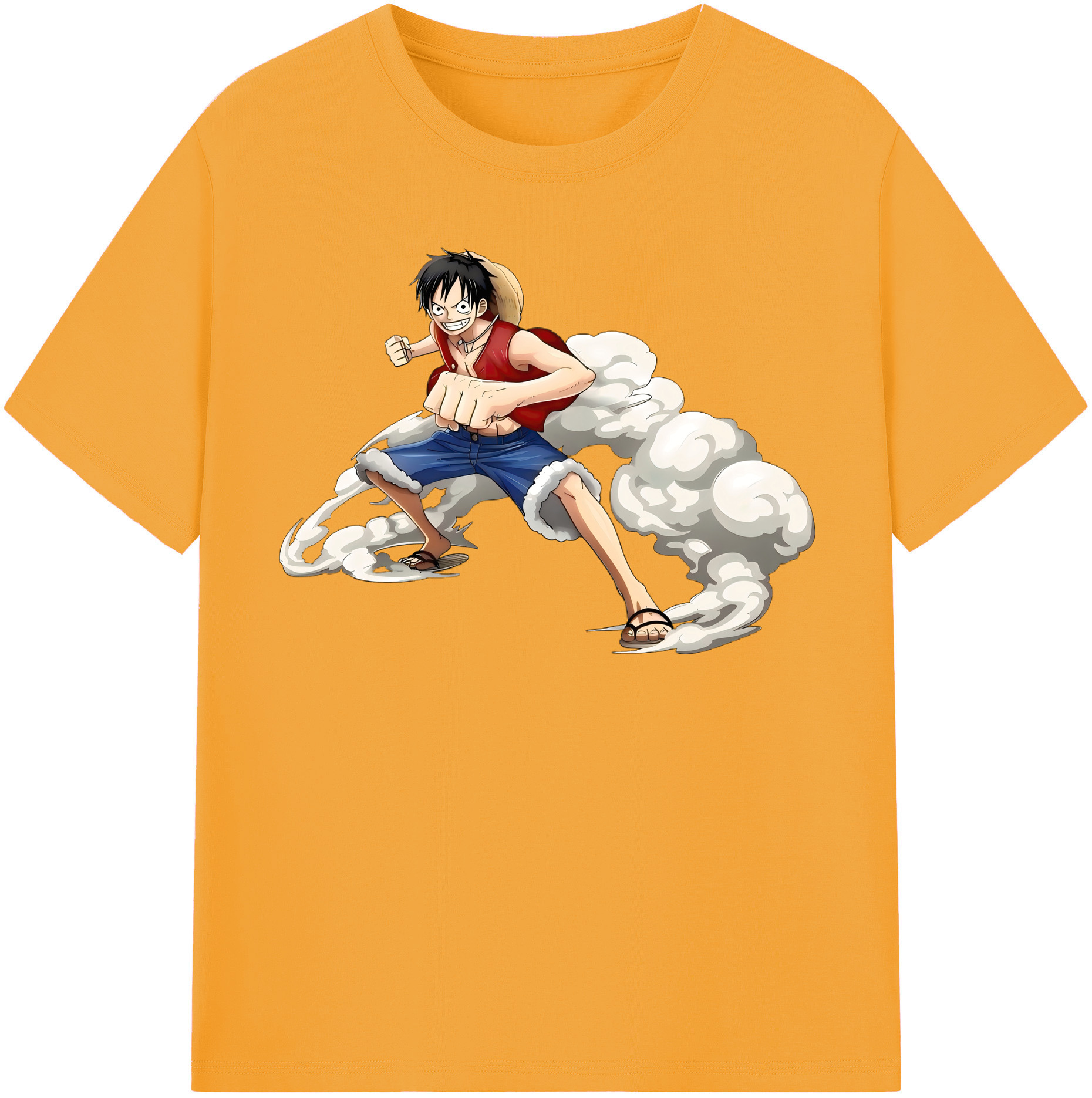 ワンピース モンキー・D・ルフィ ONE PIECE Monkey D. Luffy 綿100％半袖Tシャツ（フロントプリント）