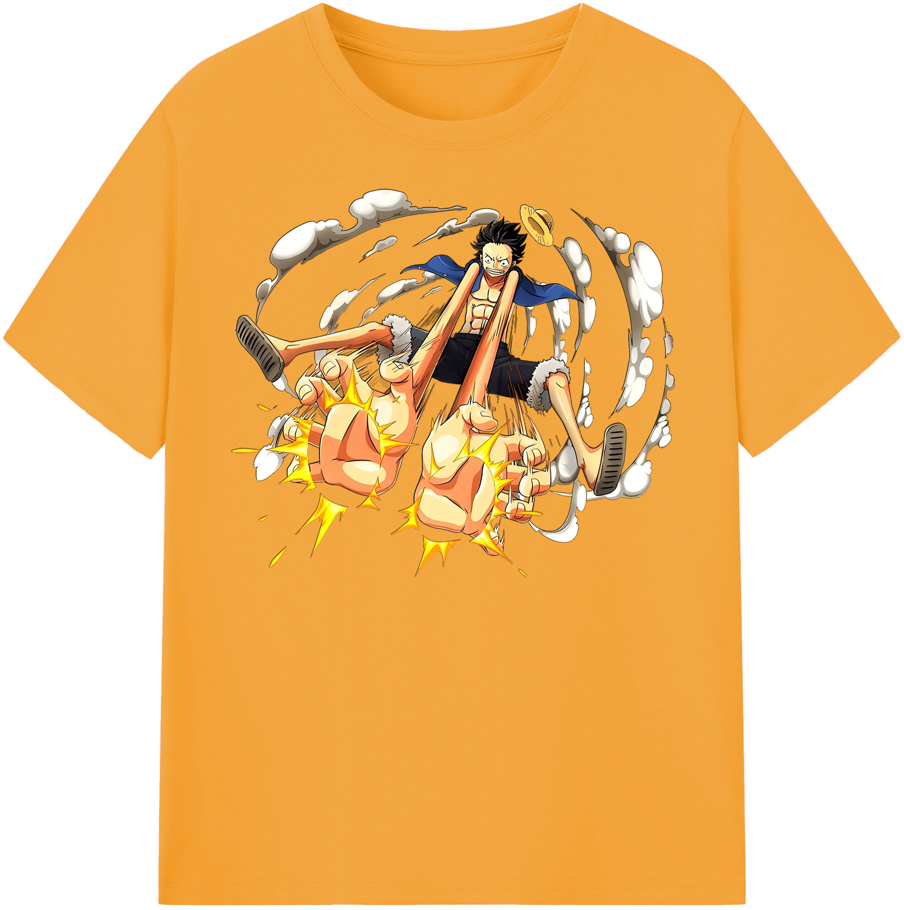 ワンピース モンキー・D・ルフィ ONE PIECE Monkey D. Luffy 綿100％半袖Tシャツ（フロントプリント）