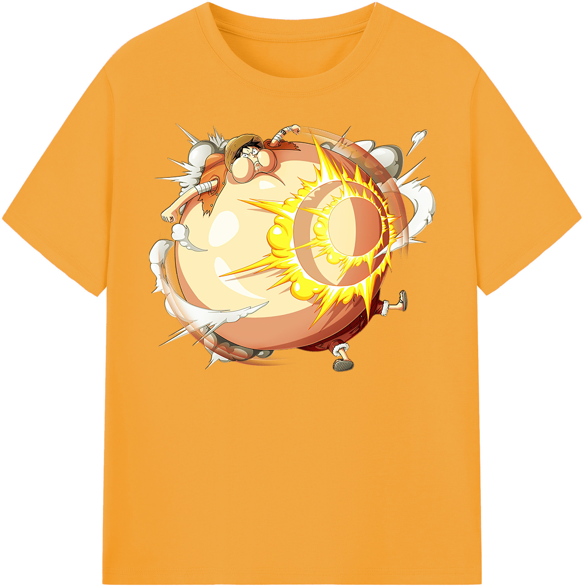 ワンピース モンキー・D・ルフィ ONE PIECE Monkey D. Luffy 綿100％半袖Tシャツ（フロントプリント）