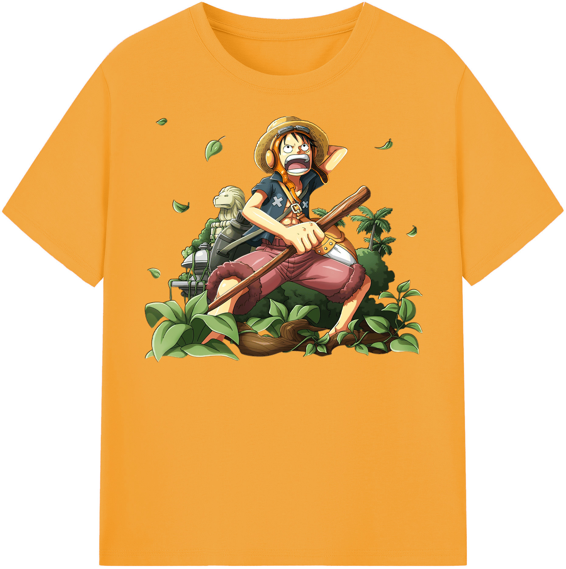ワンピース モンキー・D・ルフィ ONE PIECE Monkey D. Luffy 綿100％半袖Tシャツ（フロントプリント）