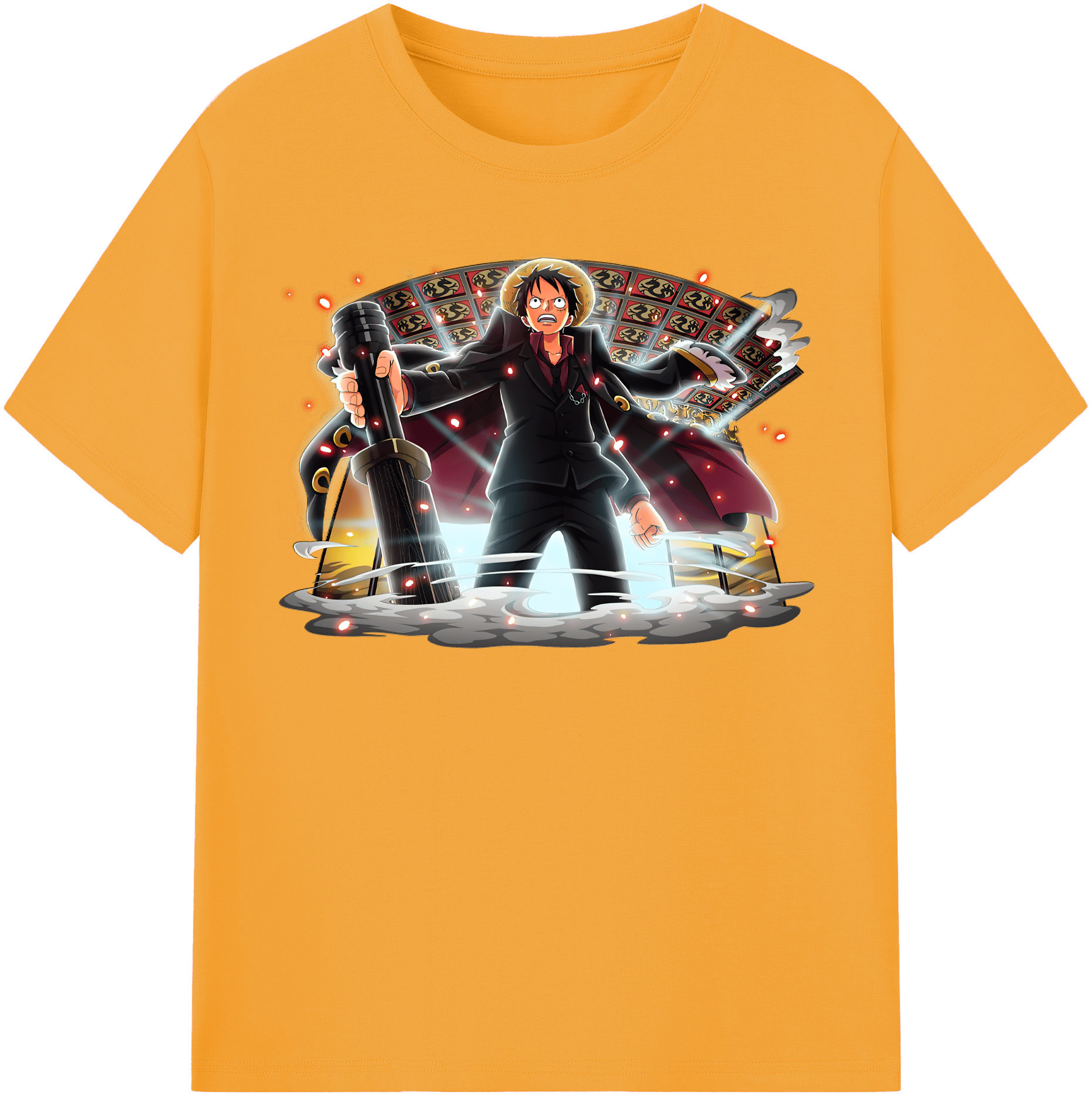 ワンピース モンキー・D・ルフィ ONE PIECE Monkey D. Luffy 綿100％半袖Tシャツ（フロントプリント）