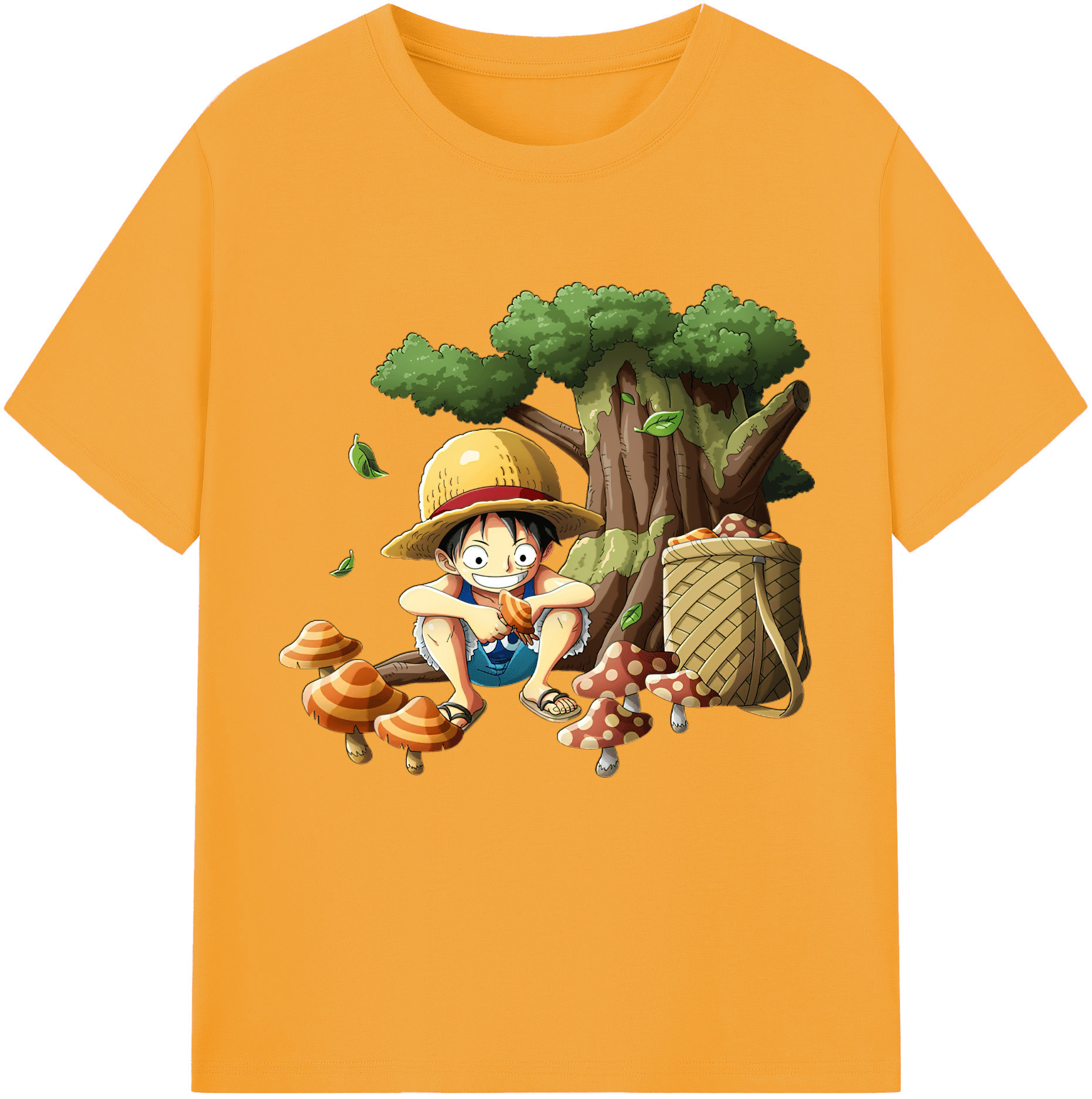 ワンピース モンキー・D・ルフィ ONE PIECE Monkey D. Luffy 綿100％半袖Tシャツ（フロントプリント）