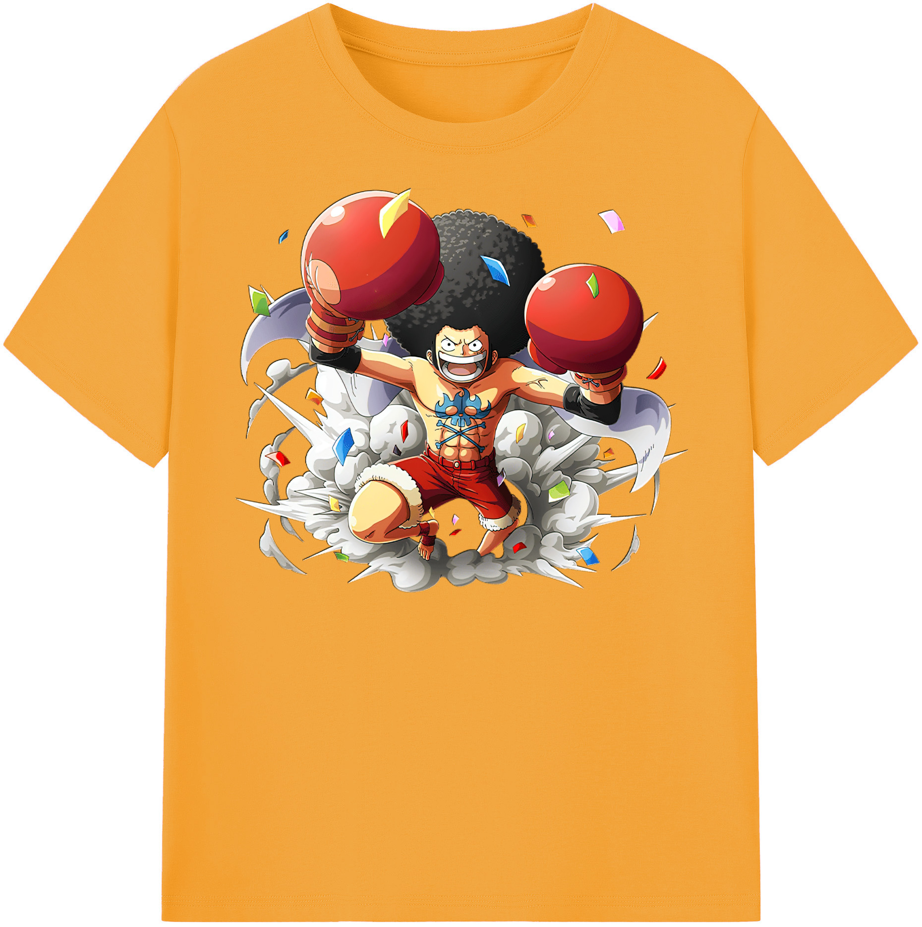 ワンピース モンキー・D・ルフィ ONE PIECE Monkey D. Luffy 綿100％半袖Tシャツ（フロントプリント）