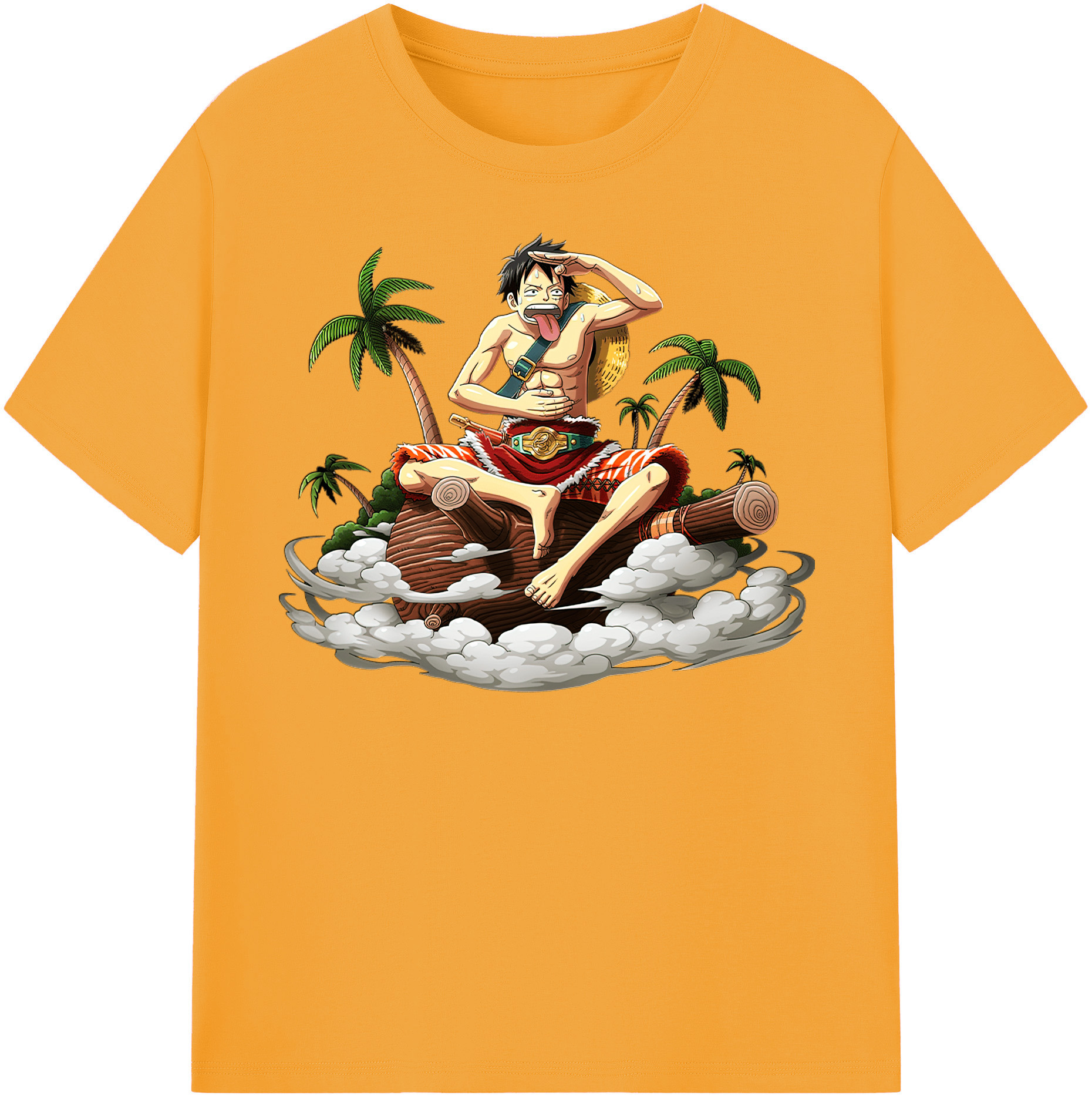ワンピース モンキー・D・ルフィ ONE PIECE Monkey D. Luffy 綿100％半袖Tシャツ（フロントプリント）