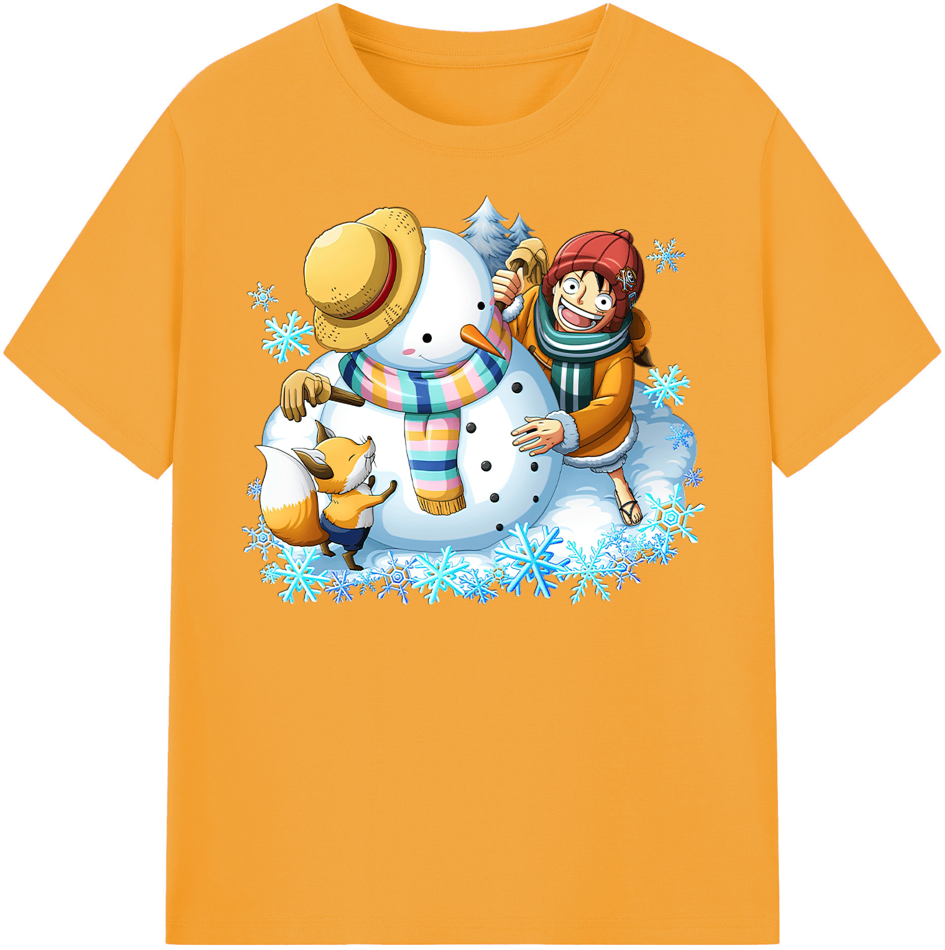 ワンピース モンキー・D・ルフィ ONE PIECE Monkey D. Luffy 綿100％半袖Tシャツ（フロントプリント）