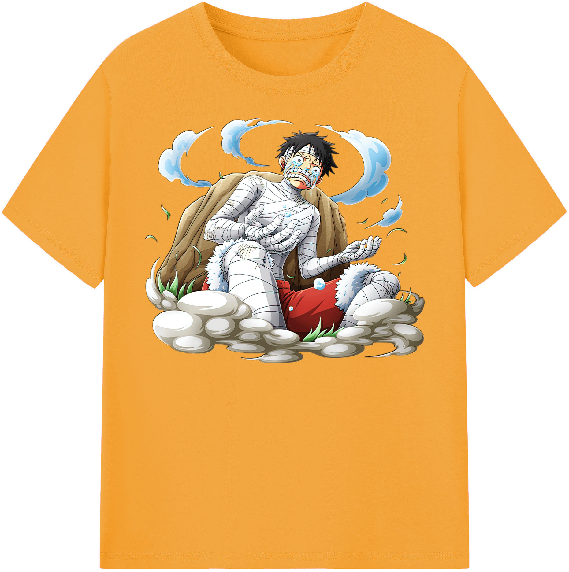 ワンピース モンキー・D・ルフィ ONE PIECE Monkey D. Luffy 綿100％半袖Tシャツ（フロントプリント）