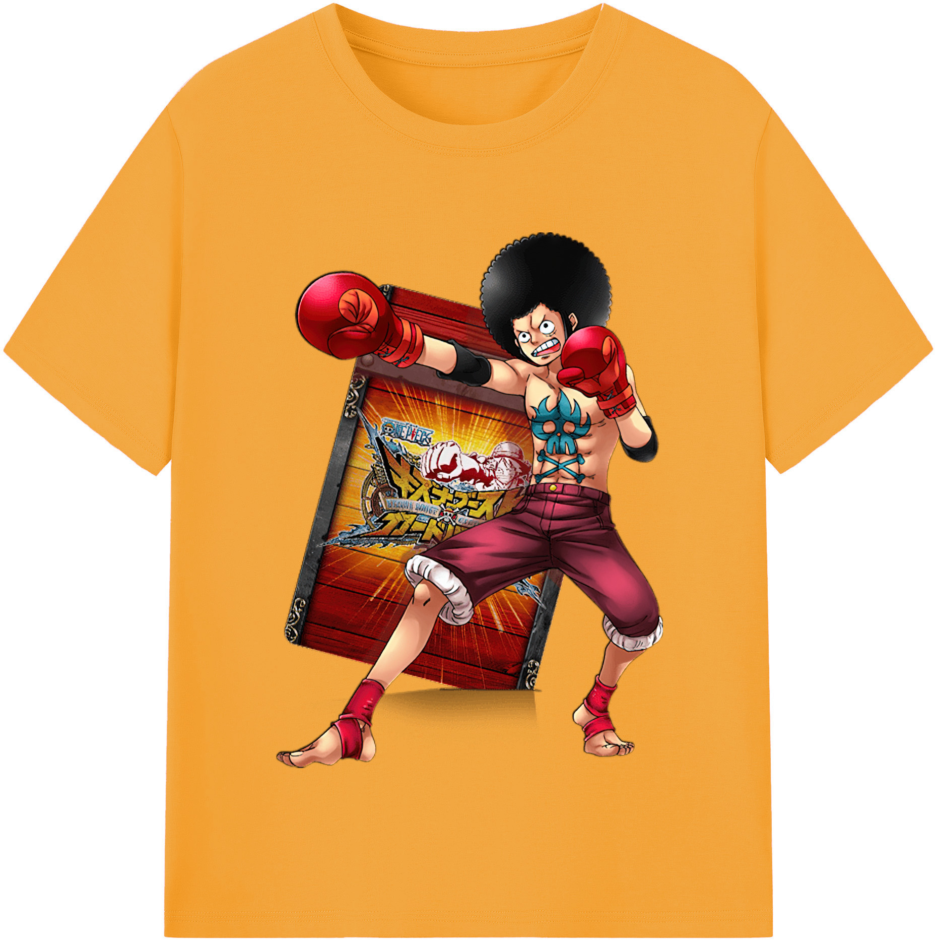 ワンピース モンキー・D・ルフィ ONE PIECE Monkey D. Luffy 綿100％半袖Tシャツ（フロントプリント）