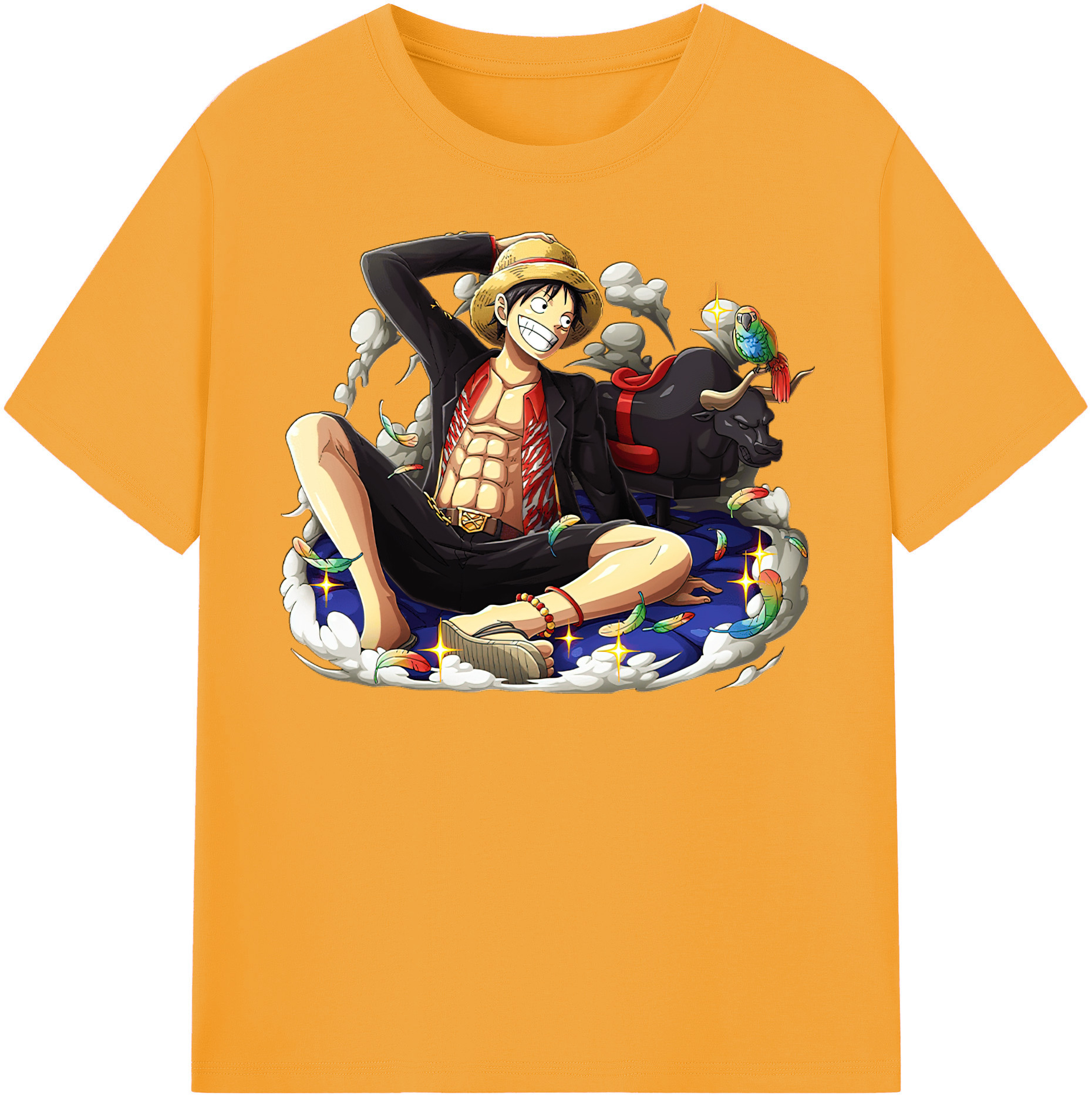 ワンピース モンキー・D・ルフィ ONE PIECE Monkey D. Luffy 綿100％半袖Tシャツ（フロントプリント）