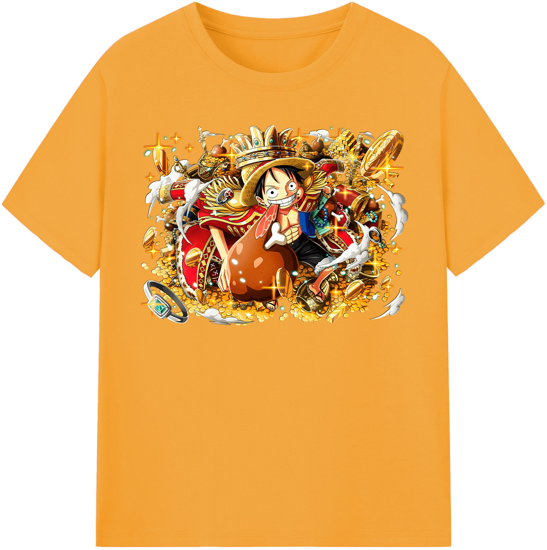 ワンピース モンキー・D・ルフィ ONE PIECE Monkey D. Luffy 綿100％半袖Tシャツ（フロントプリント）