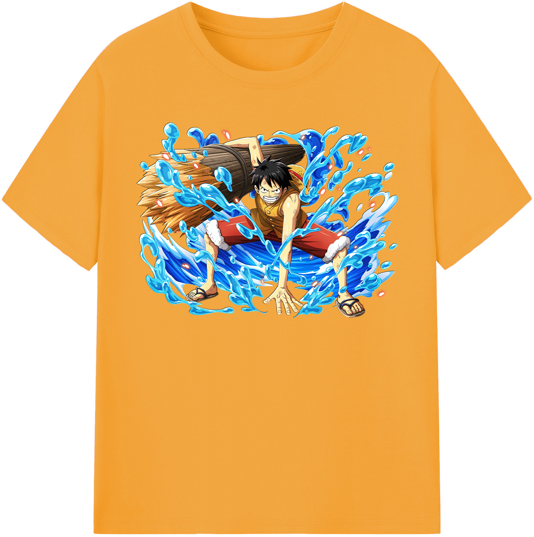 ワンピース モンキー・D・ルフィ ONE PIECE Monkey D. Luffy 綿100％半袖Tシャツ（フロントプリント）