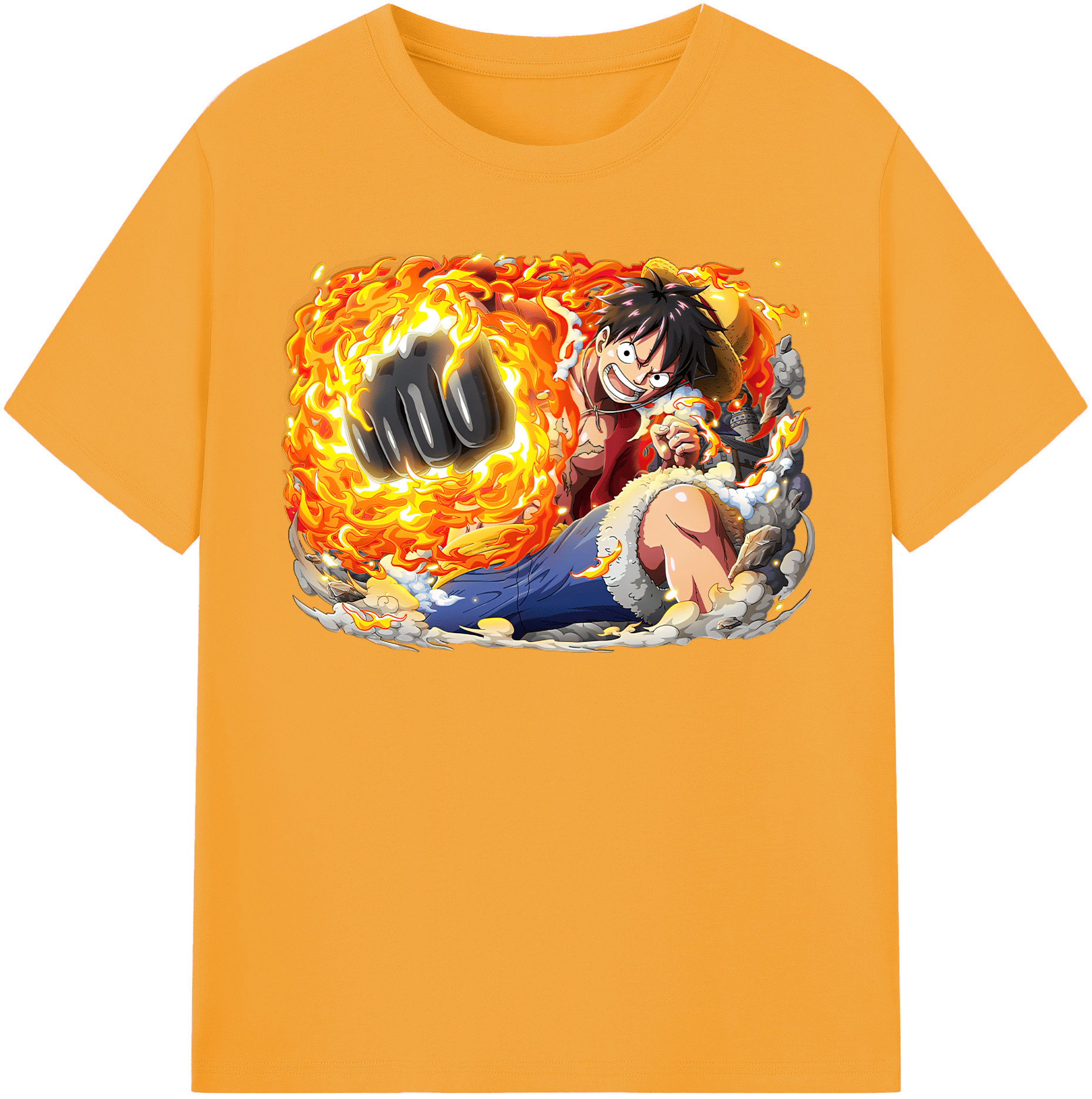 ワンピース モンキー・D・ルフィ ONE PIECE Monkey D. Luffy 綿100％半袖Tシャツ（フロントプリント）