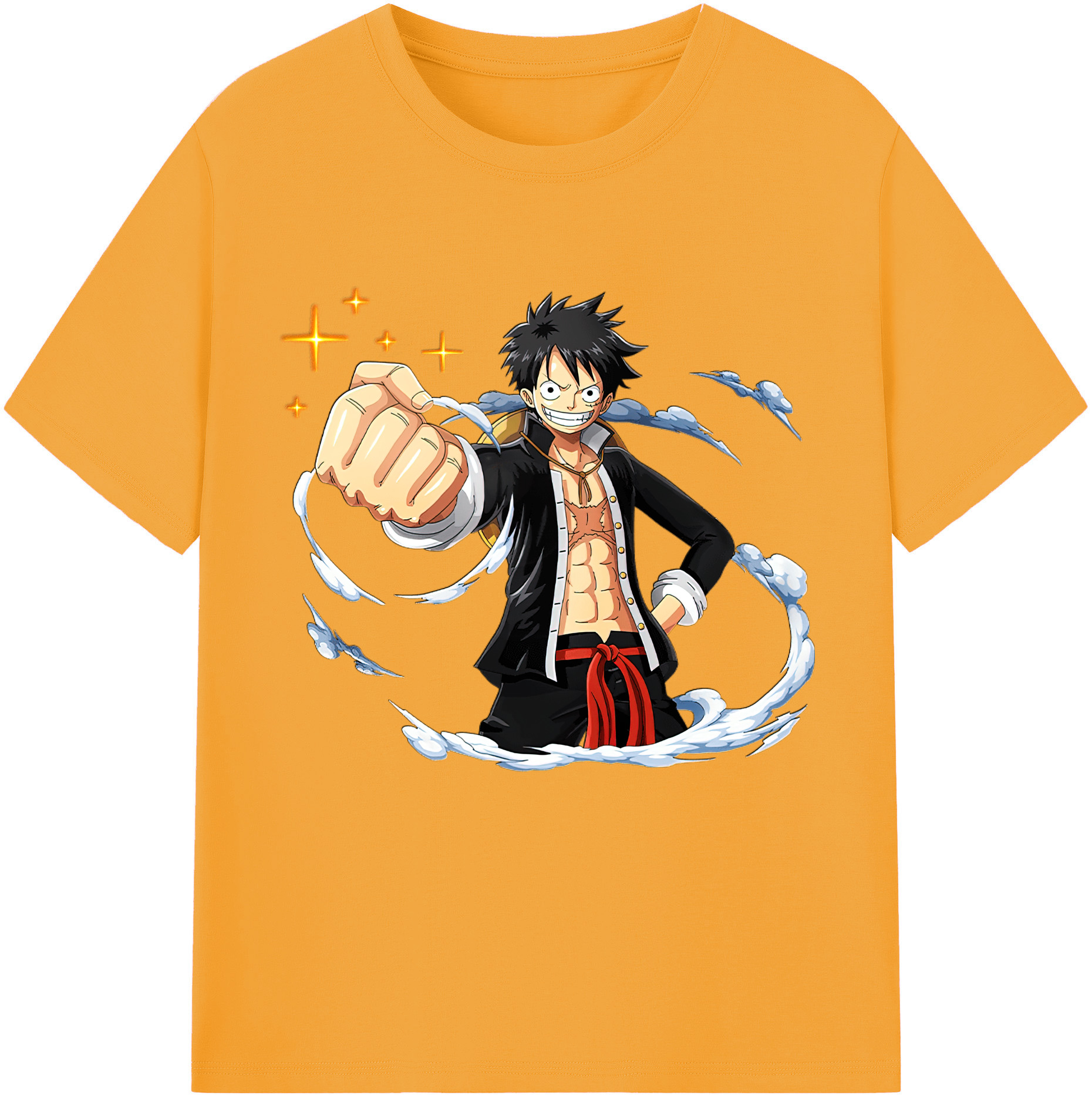ワンピース モンキー・D・ルフィ ONE PIECE Monkey D. Luffy 綿100％半袖Tシャツ（フロントプリント）