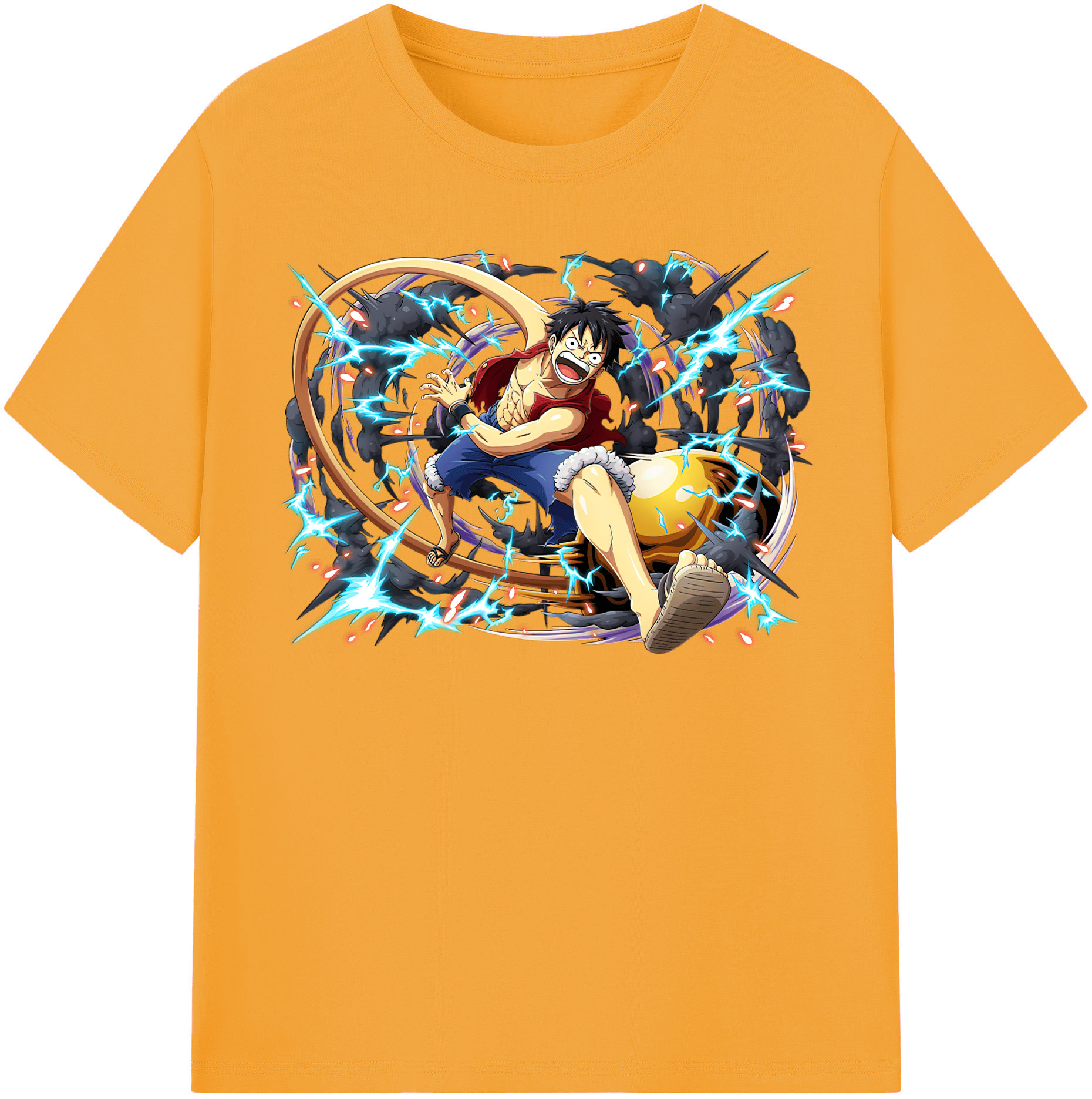ワンピース モンキー・D・ルフィ ONE PIECE Monkey D. Luffy 綿100％半袖Tシャツ（フロントプリント）