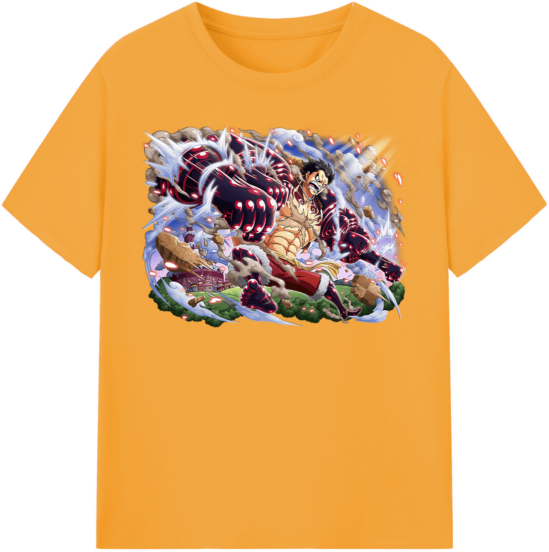 ワンピース モンキー・D・ルフィ ONE PIECE Monkey D. Luffy 綿100％半袖Tシャツ（フロントプリント）
