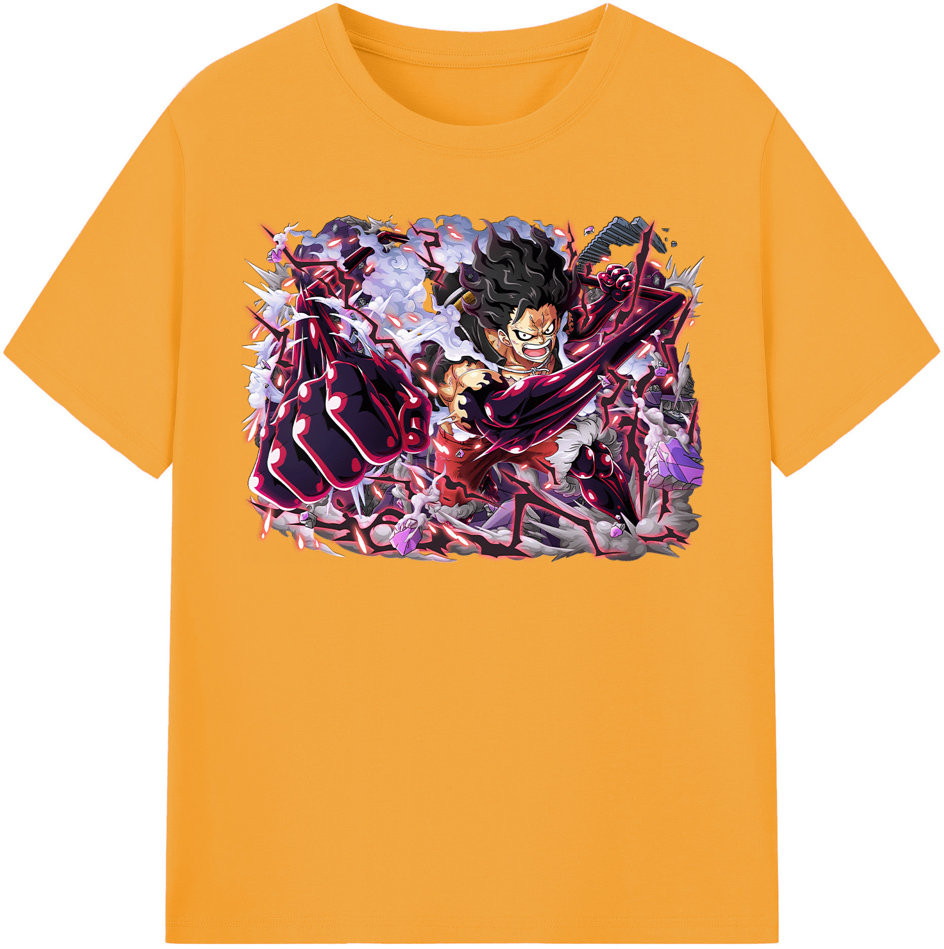 ワンピース モンキー・D・ルフィ ONE PIECE Monkey D. Luffy 綿100％半袖Tシャツ（フロントプリント）