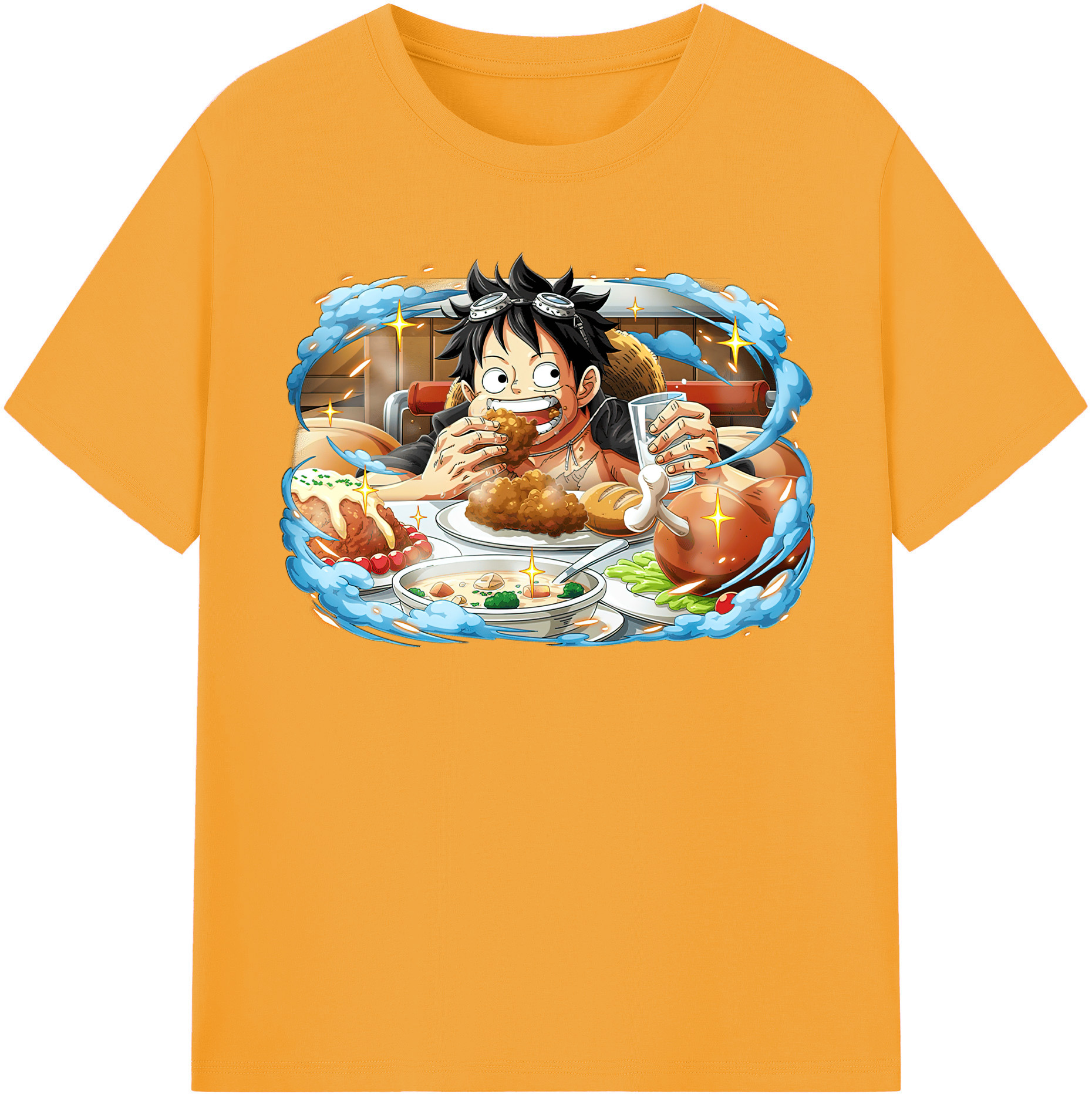 ワンピース モンキー・D・ルフィ ONE PIECE Monkey D. Luffy 綿100％半袖Tシャツ（フロントプリント）