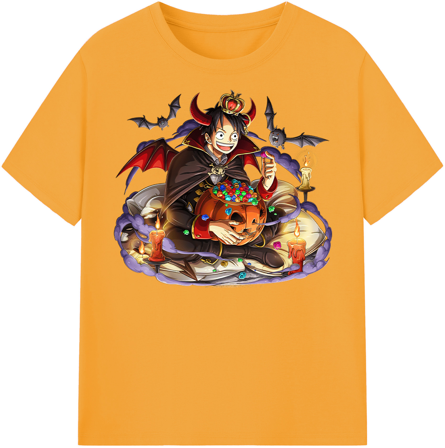 ワンピース モンキー・D・ルフィ ONE PIECE Monkey D. Luffy 綿100％半袖Tシャツ（フロントプリント）