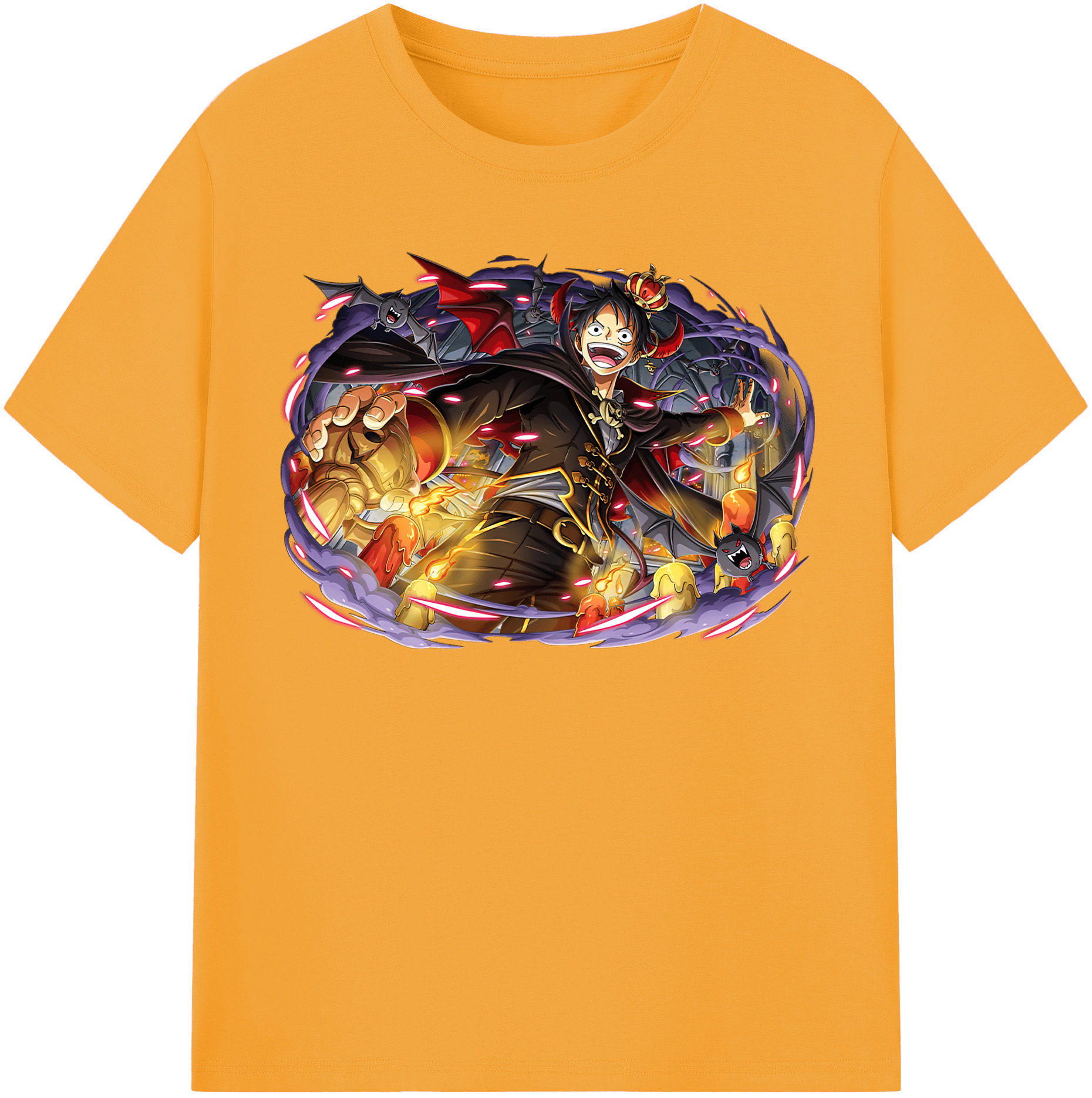 ワンピース モンキー・D・ルフィ ONE PIECE Monkey D. Luffy 綿100％半袖Tシャツ（フロントプリント）