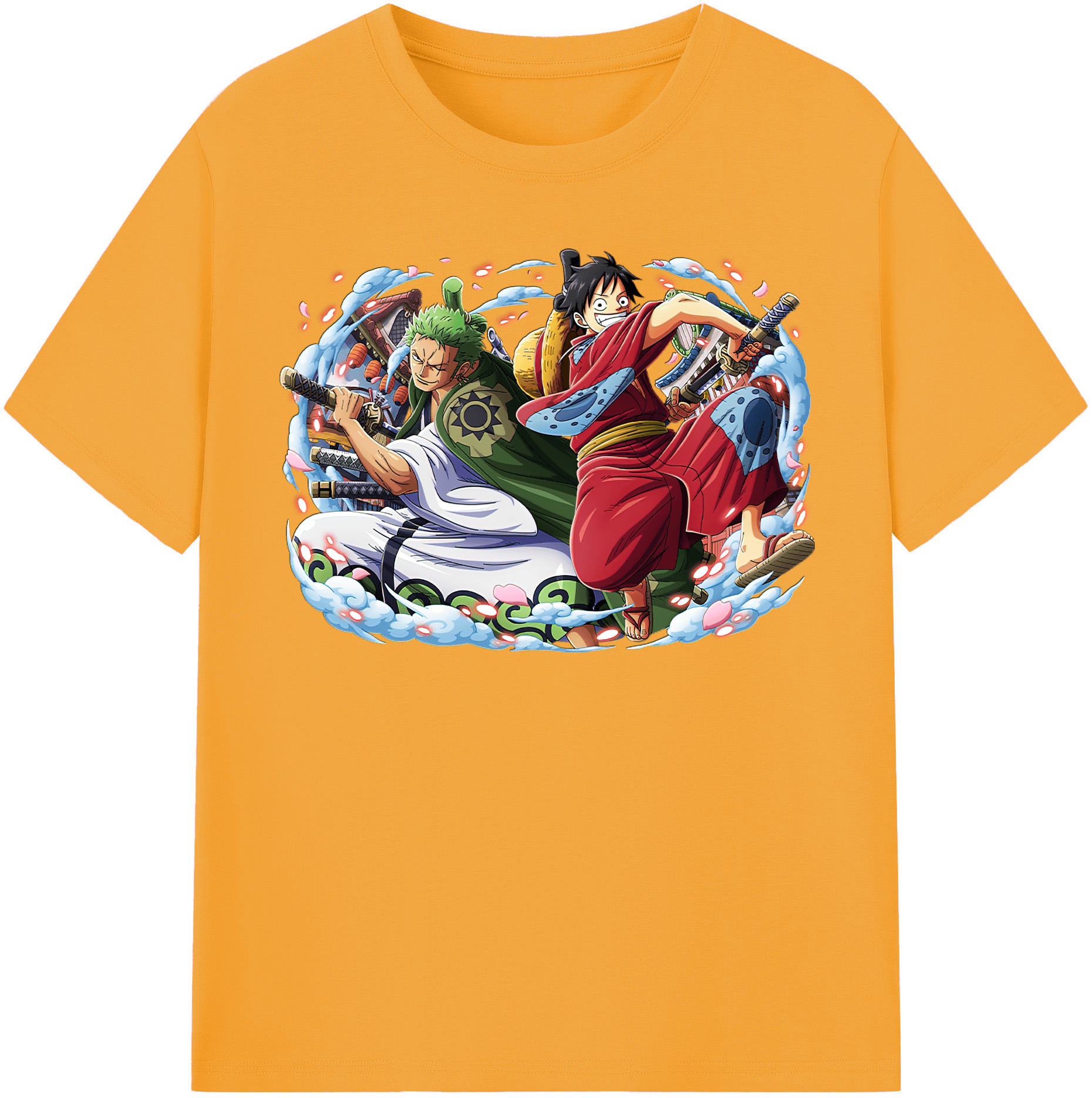 ワンピース モンキー・D・ルフィ ONE PIECE Monkey D. Luffy 綿100％半袖Tシャツ（フロントプリント）