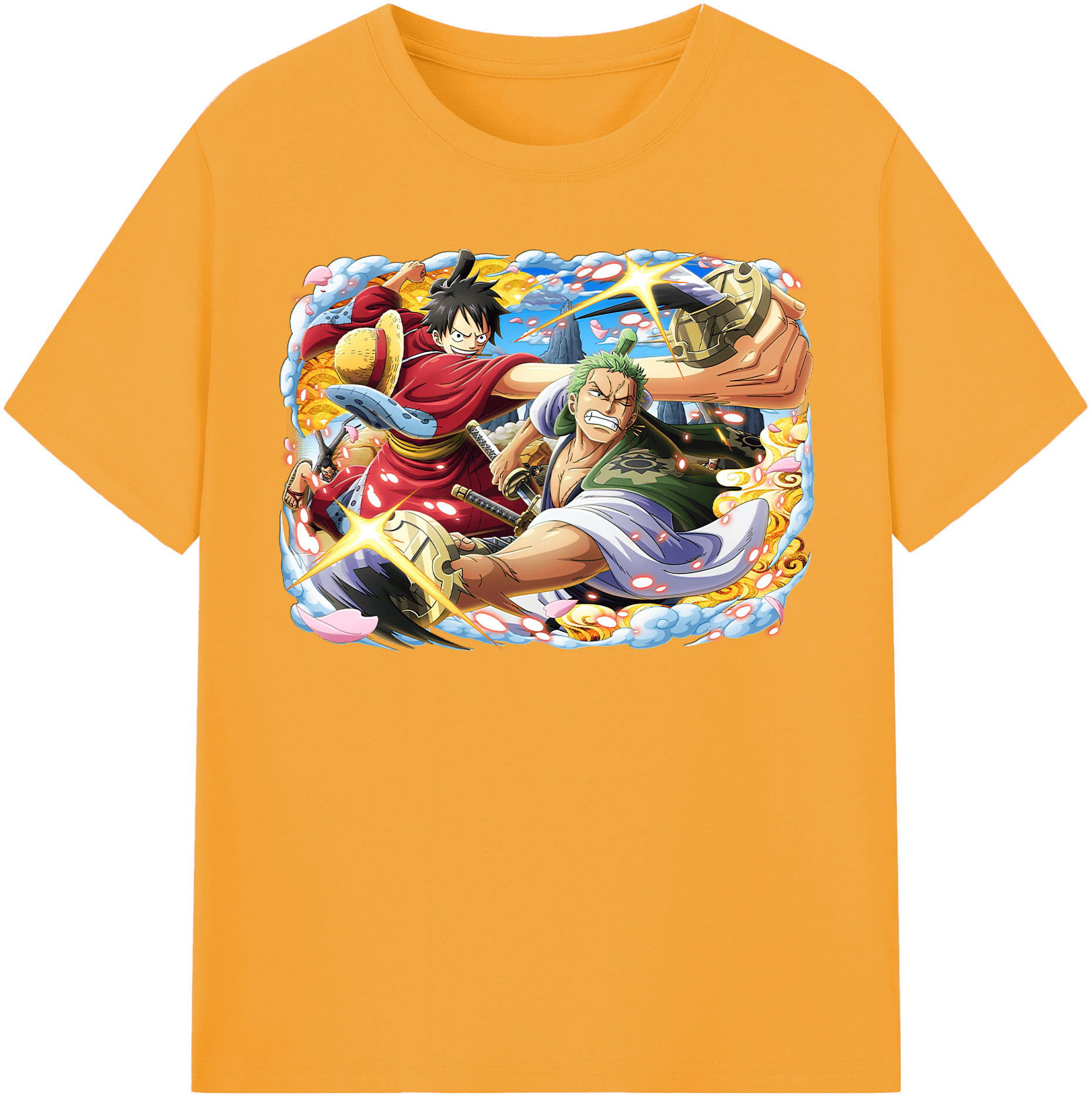 ワンピース モンキー・D・ルフィ ONE PIECE Monkey D. Luffy 綿100％半袖Tシャツ（フロントプリント）