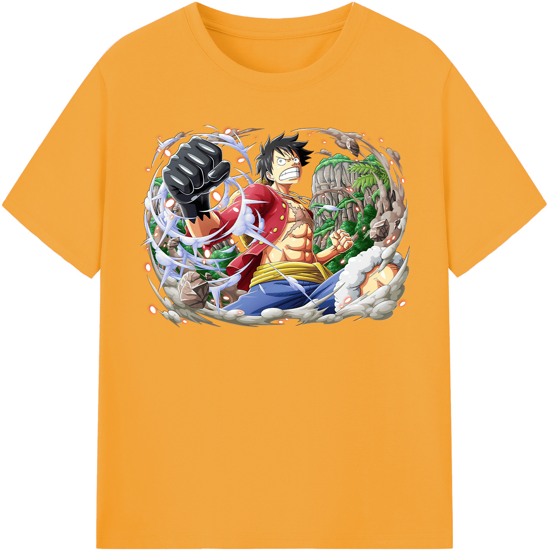 ワンピース モンキー・D・ルフィ ONE PIECE Monkey D. Luffy 綿100％半袖Tシャツ（フロントプリント）