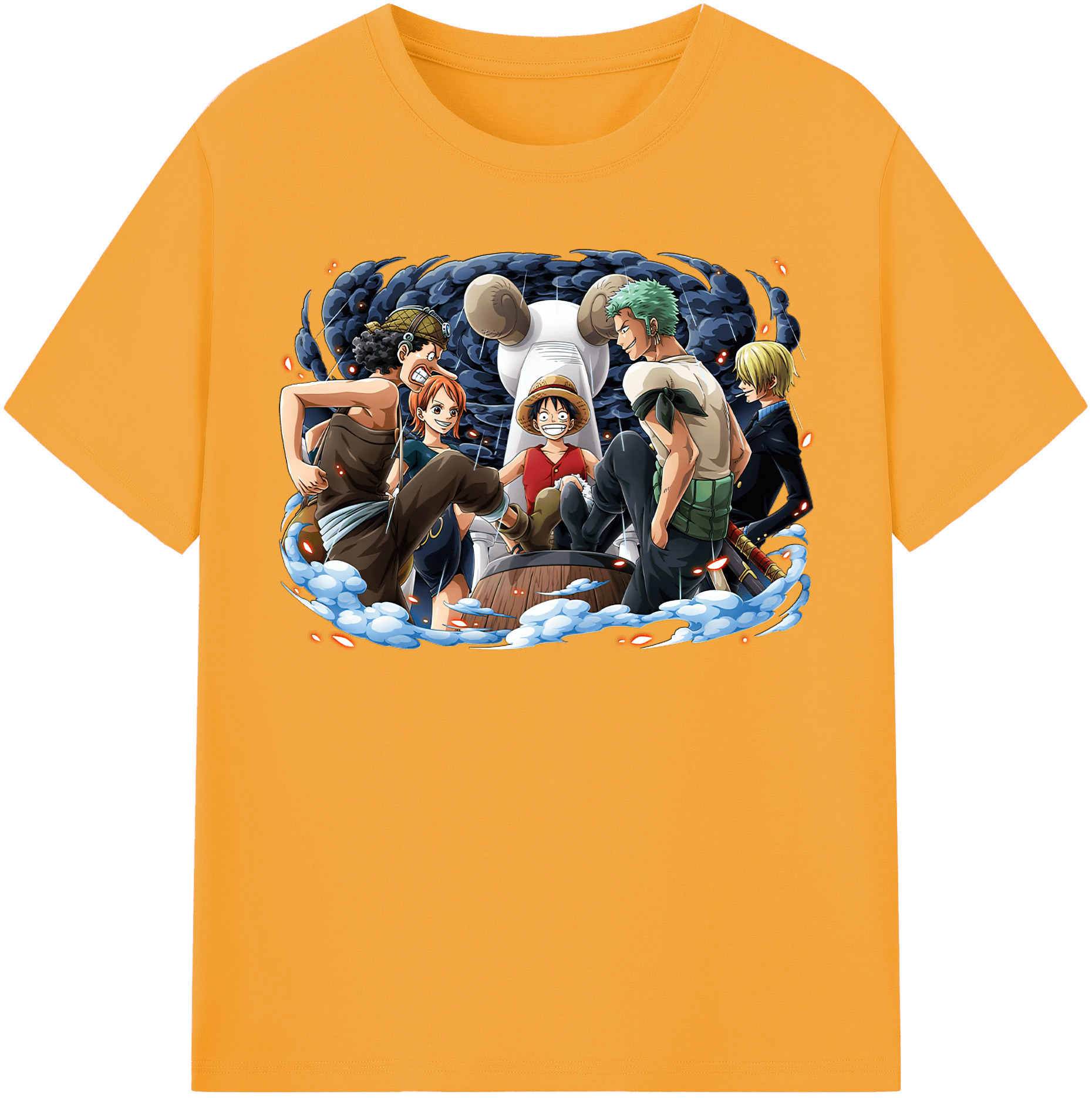 ワンピース モンキー・D・ルフィ ONE PIECE Monkey D. Luffy 綿100％半袖Tシャツ（フロントプリント）