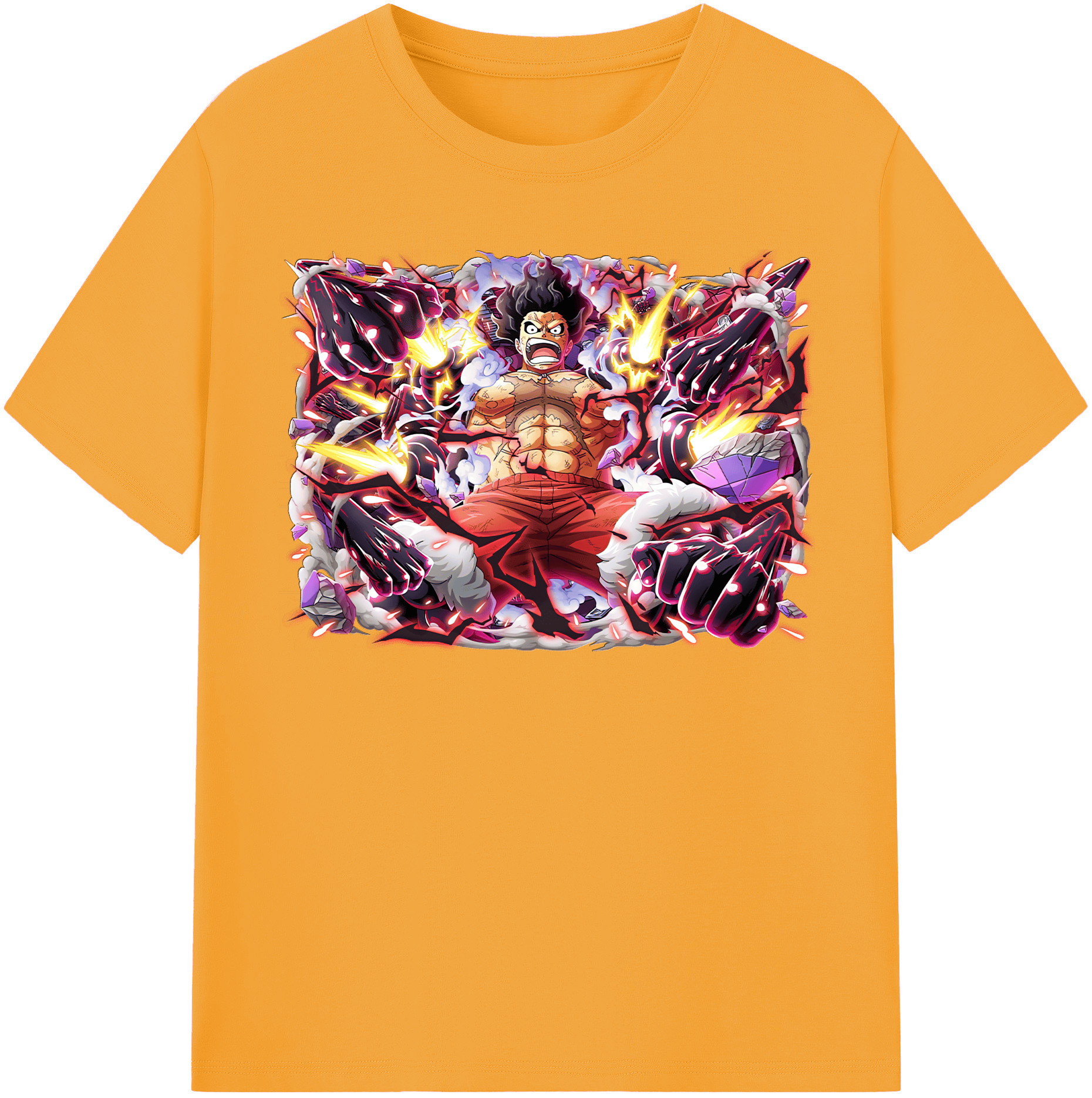 ワンピース モンキー・D・ルフィ ONE PIECE Monkey D. Luffy 綿100％半袖Tシャツ（フロントプリント）