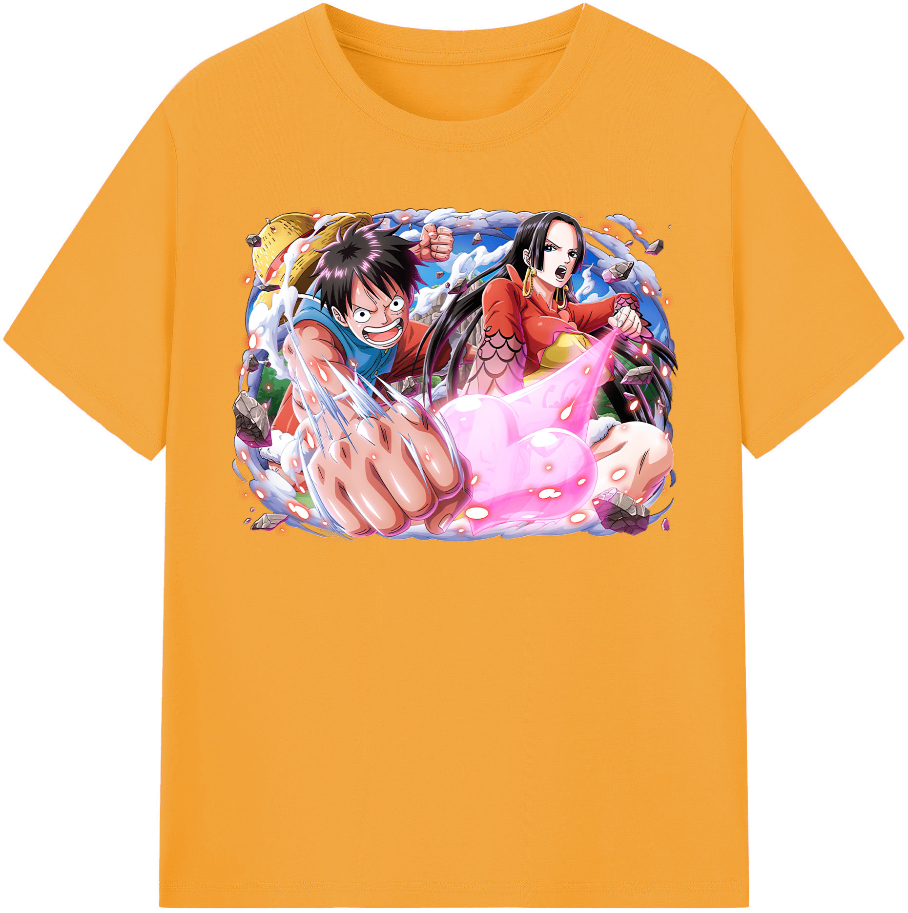 ワンピース モンキー・D・ルフィ ONE PIECE Monkey D. Luffy 綿100％半袖Tシャツ（フロントプリント）