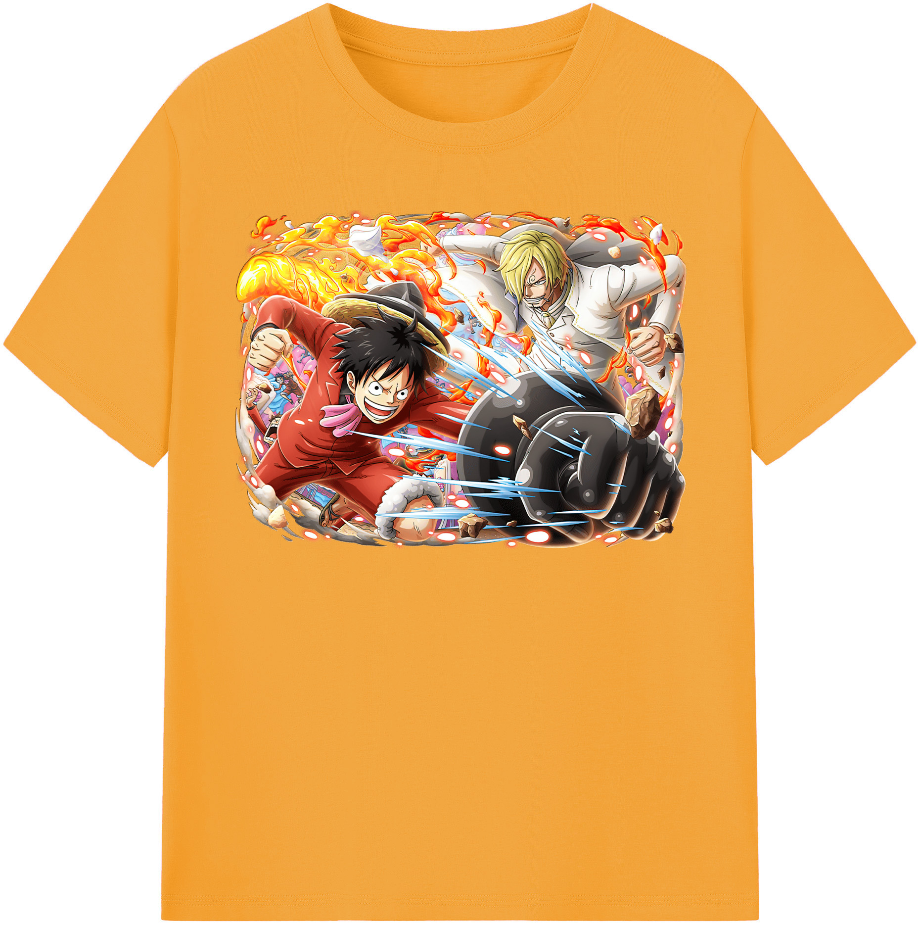 ワンピース モンキー・D・ルフィ ONE PIECE Monkey D. Luffy 綿100％半袖Tシャツ（フロントプリント）