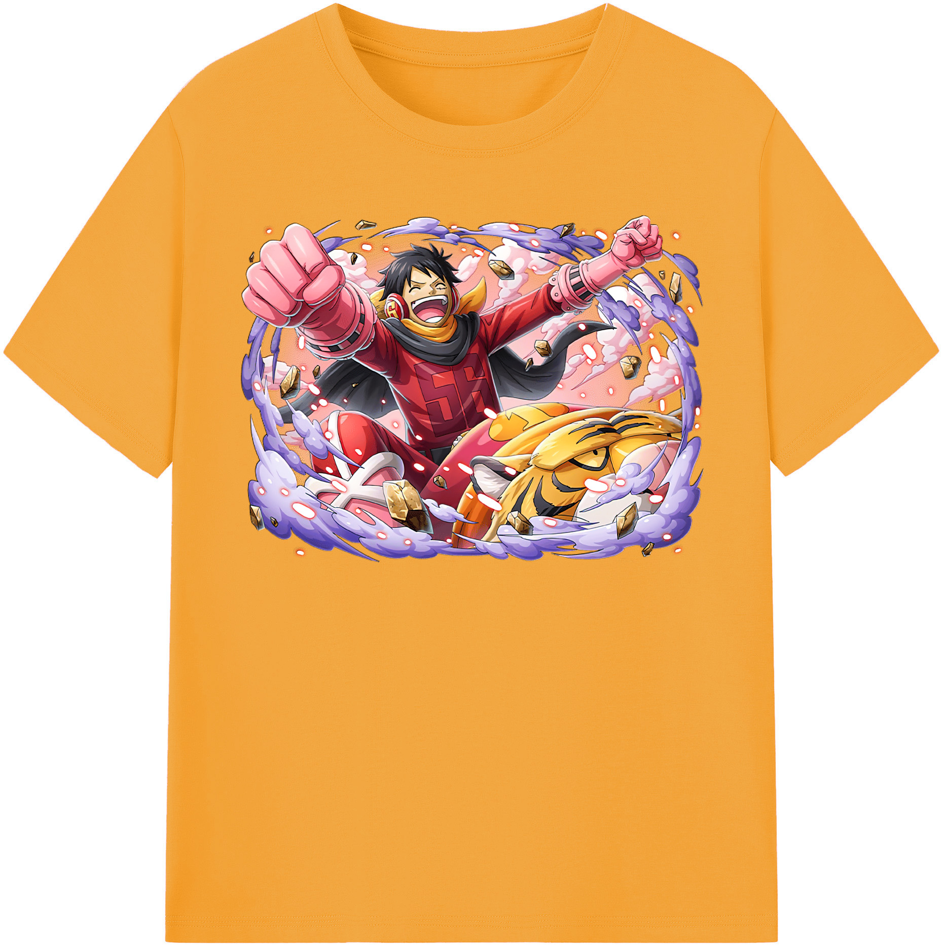 ワンピース モンキー・D・ルフィ ONE PIECE Monkey D. Luffy 綿100％半袖Tシャツ（フロントプリント）