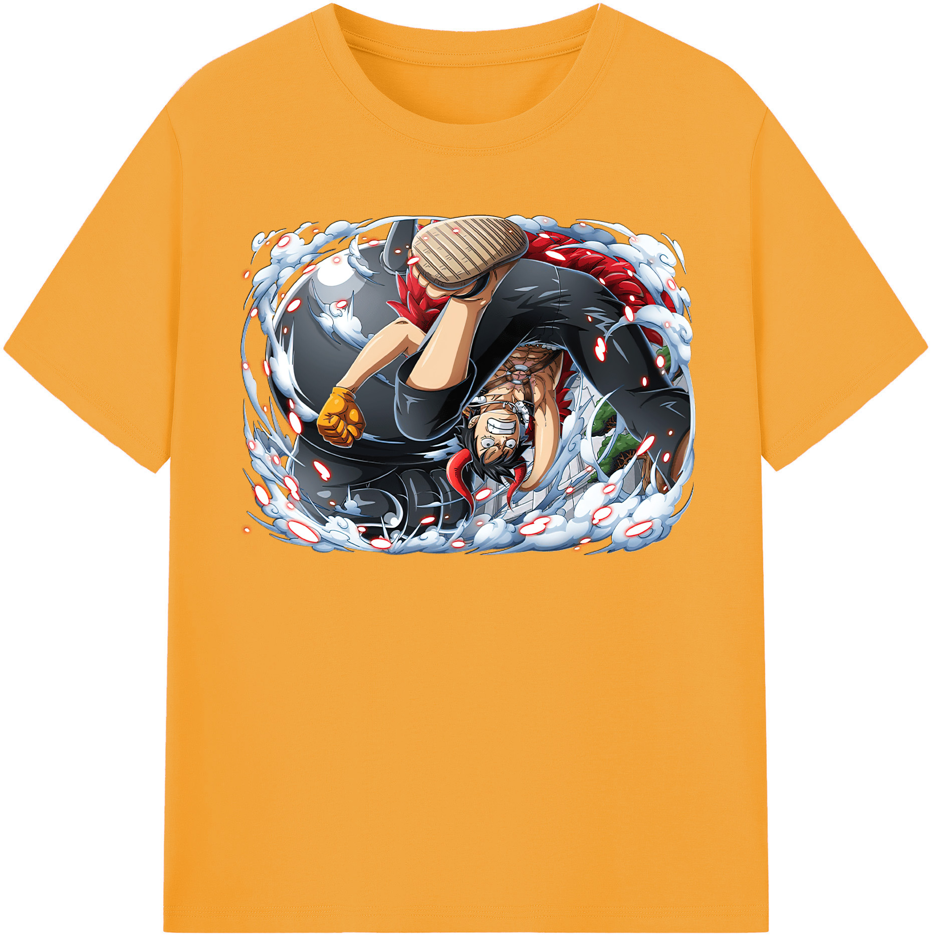 ワンピース モンキー・D・ルフィ ONE PIECE Monkey D. Luffy 綿100％半袖Tシャツ（フロントプリント）