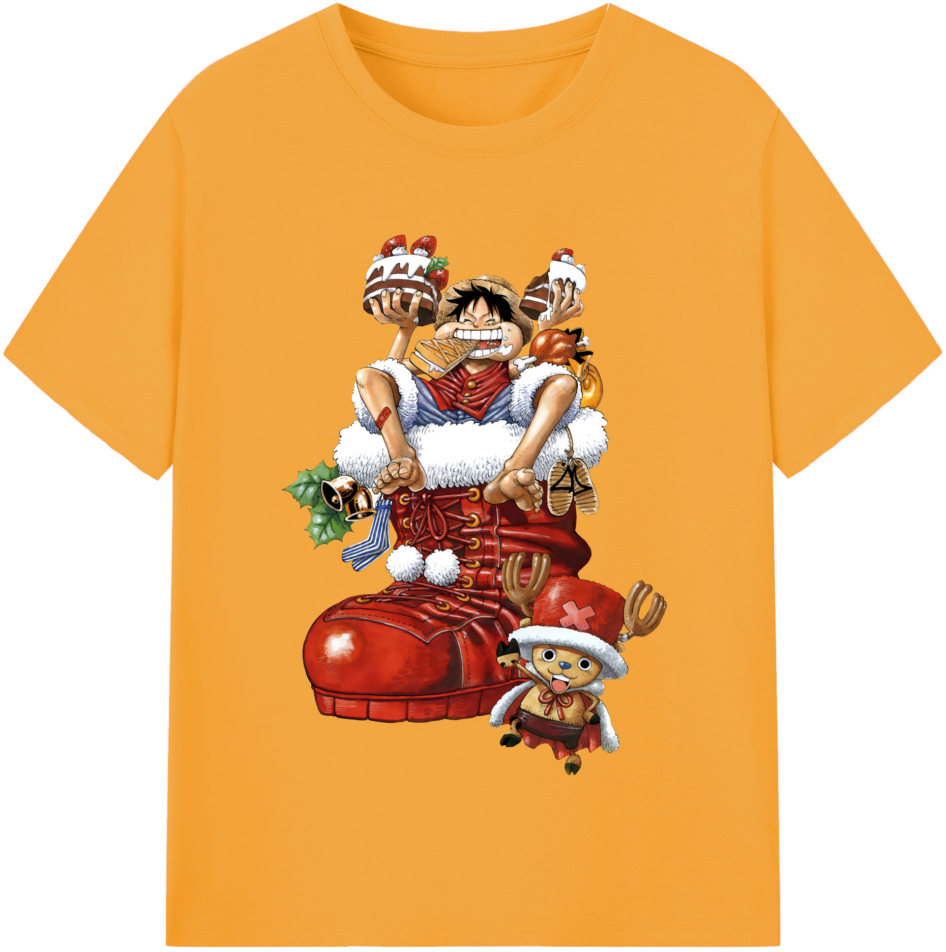ワンピース モンキー・D・ルフィ ONE PIECE Monkey D. Luffy 綿100％半袖Tシャツ（フロントプリント）