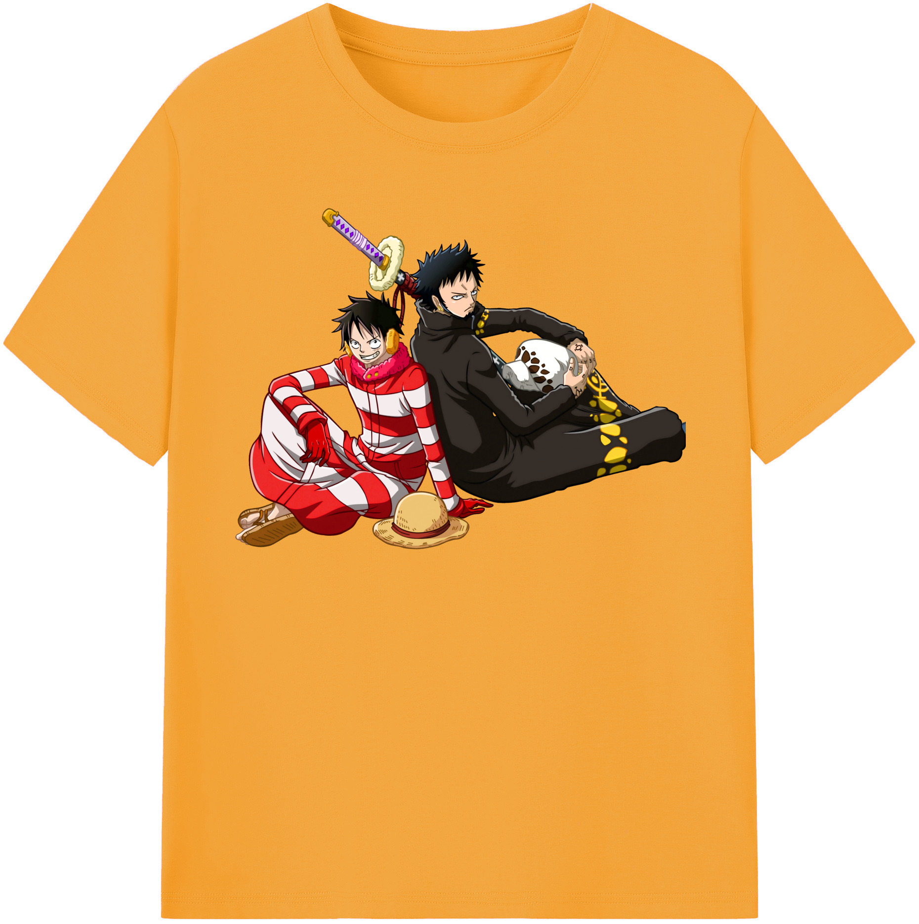 ワンピース モンキー・D・ルフィ ONE PIECE Monkey D. Luffy 綿100％半袖Tシャツ（フロントプリント）