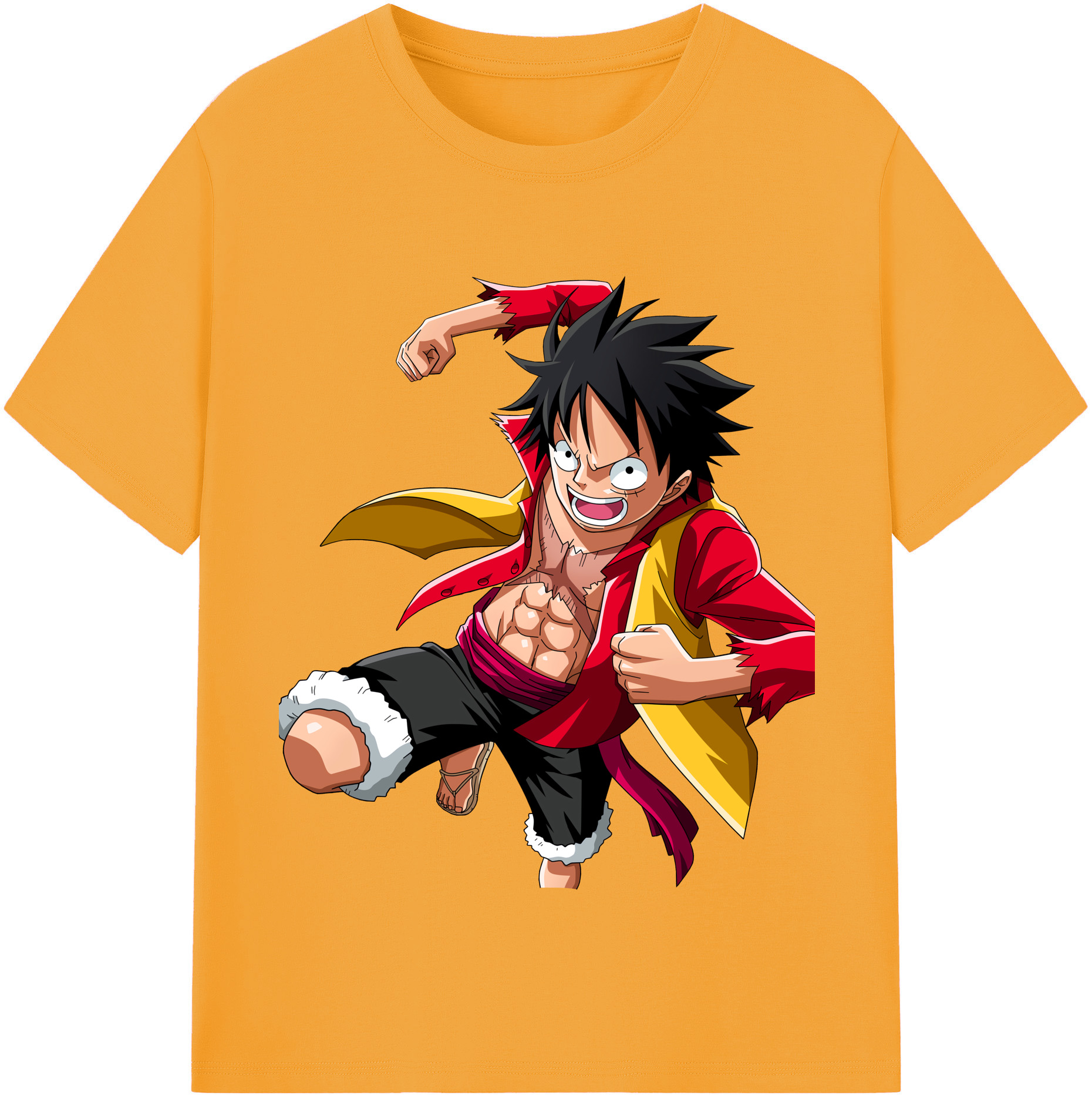 ワンピース モンキー・D・ルフィ ONE PIECE Monkey D. Luffy 綿100％半袖Tシャツ（フロントプリント）